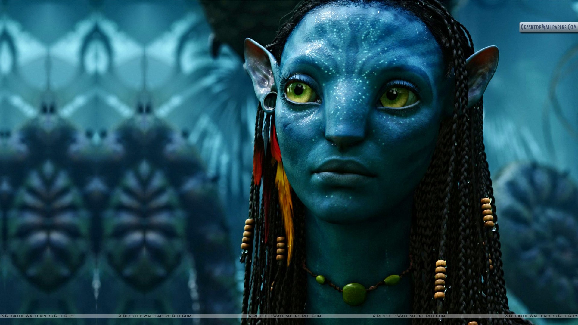 Neytiri Sad Face in Movie Avatar Wallpaper