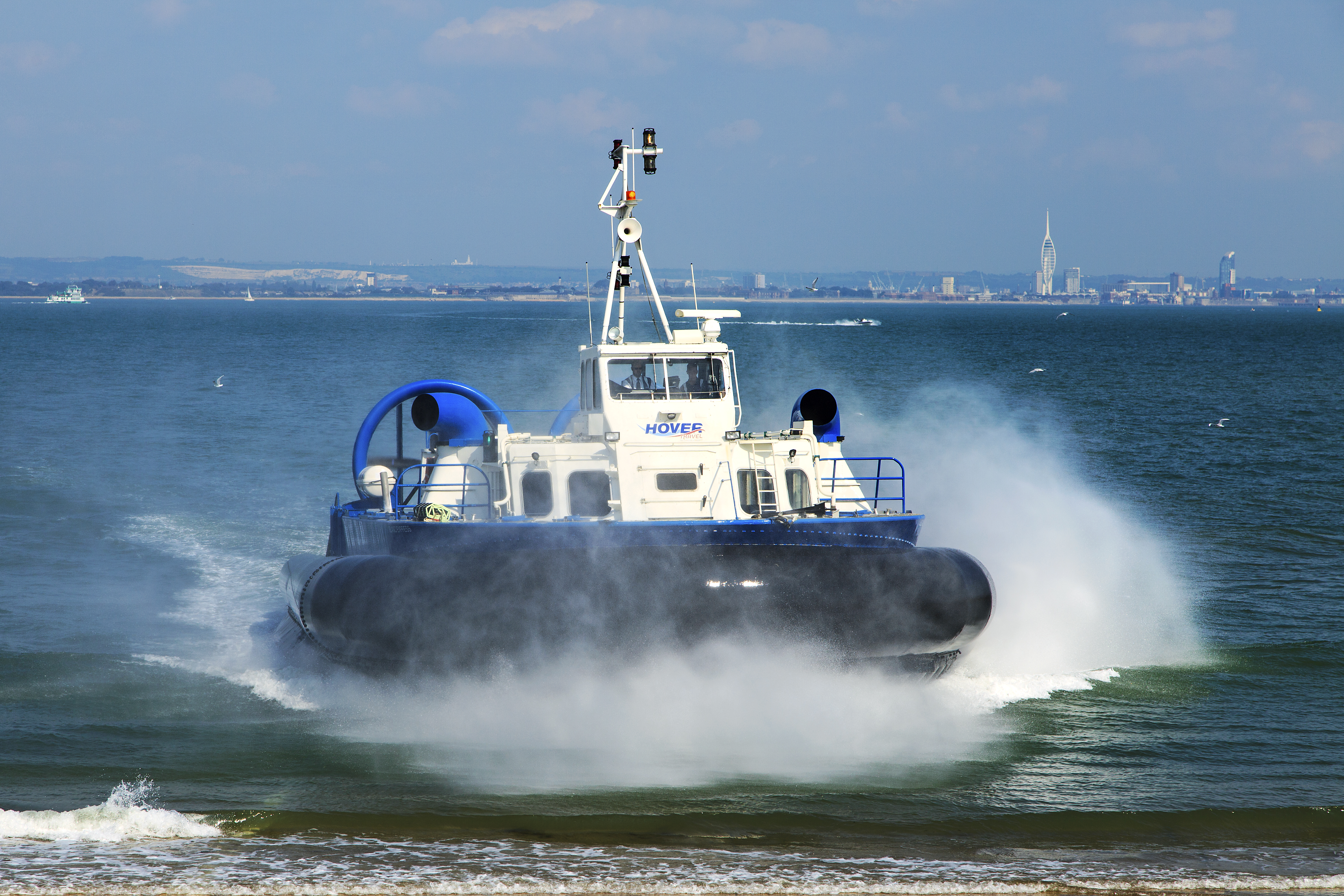 Wallpaper, blue, sea, water, Canon, machine, isleofwight, hovercraft 4916x3278