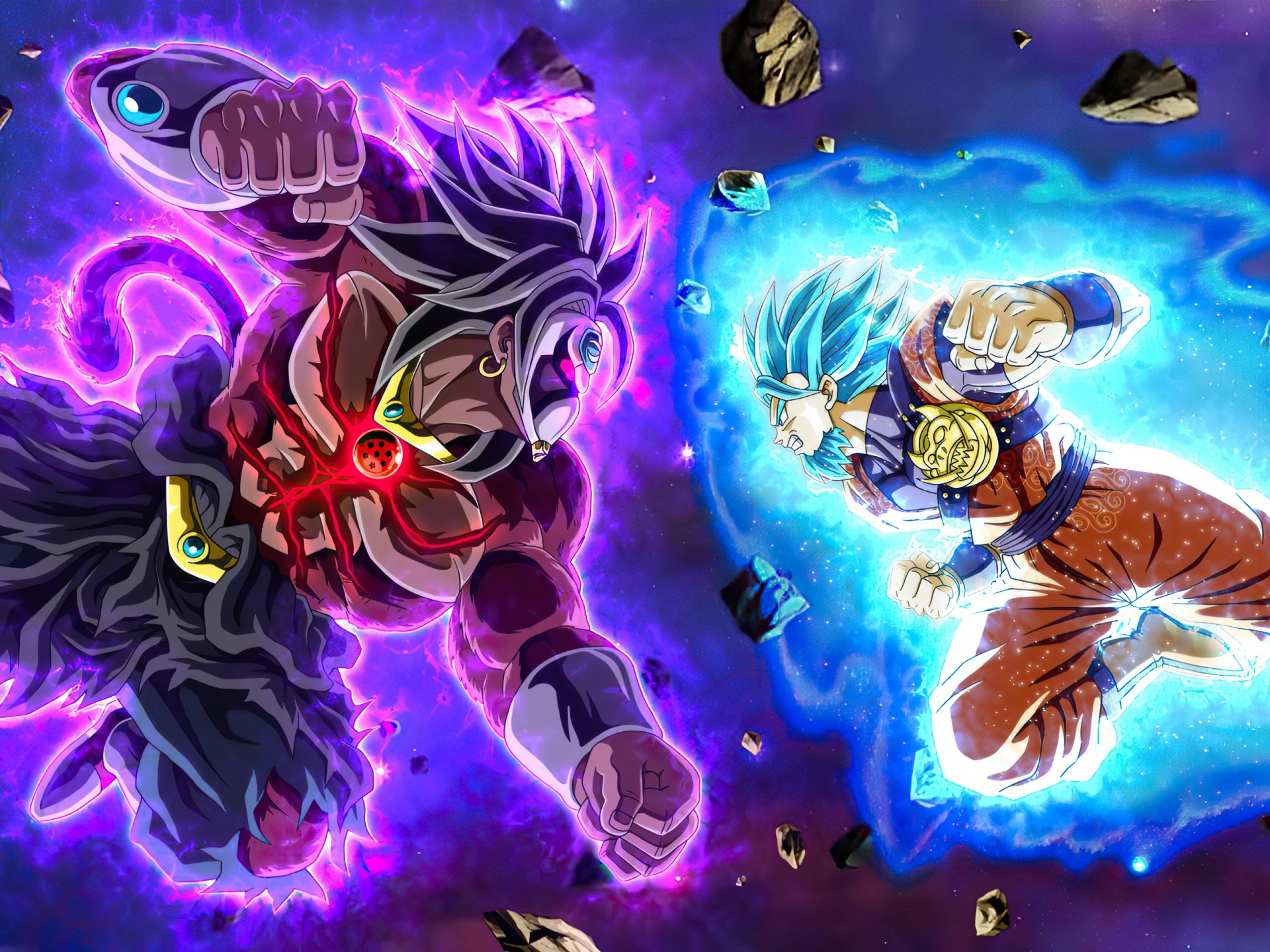 Wallpaper 4k Saiyan OC Vs Dark Broly Wallpaper