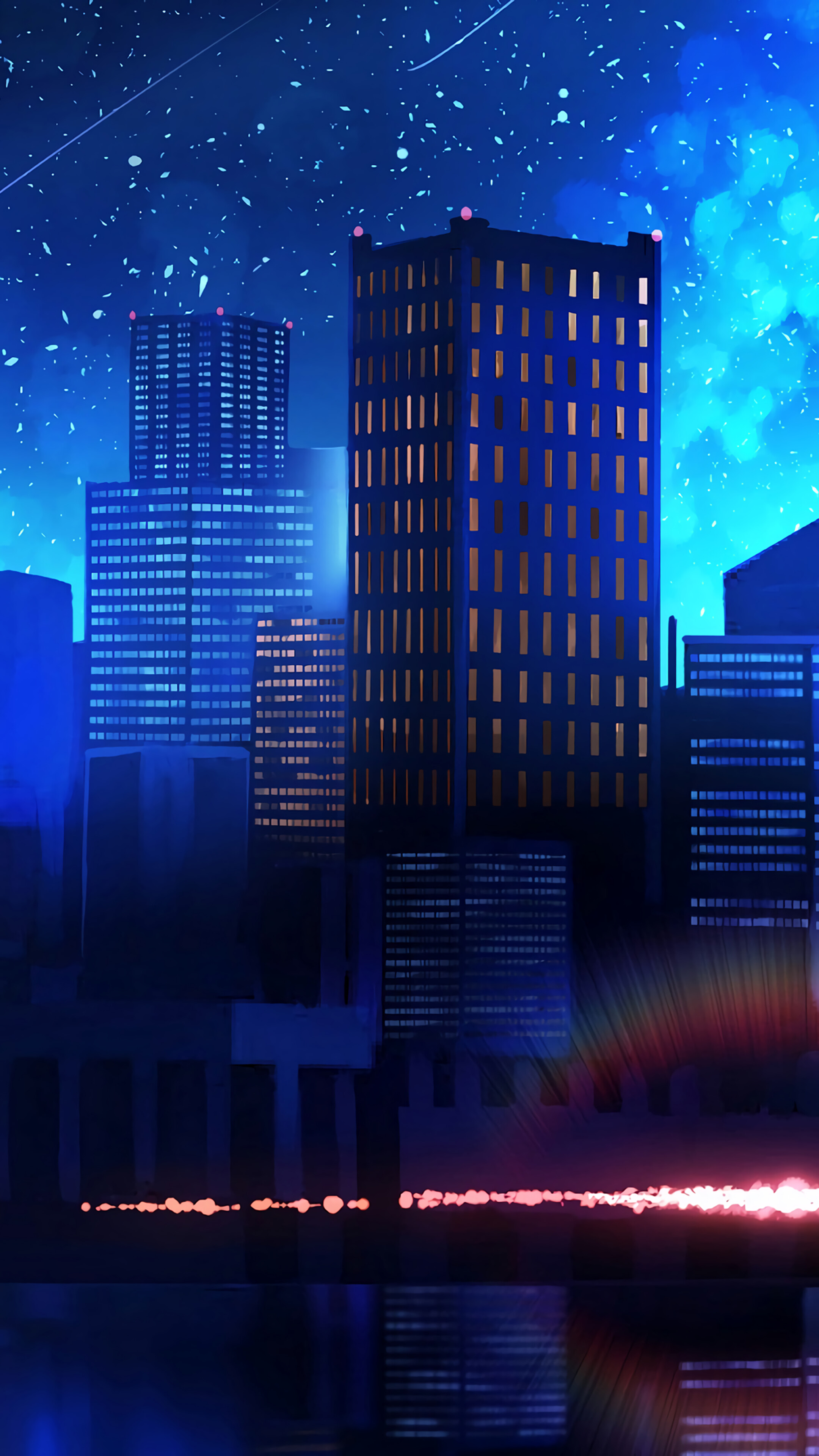 Night, City, Digital Art, Illustration, 4K phone HD Wallpaper, Image, Background, Photo and Picture. Mocah HD Wallpaper