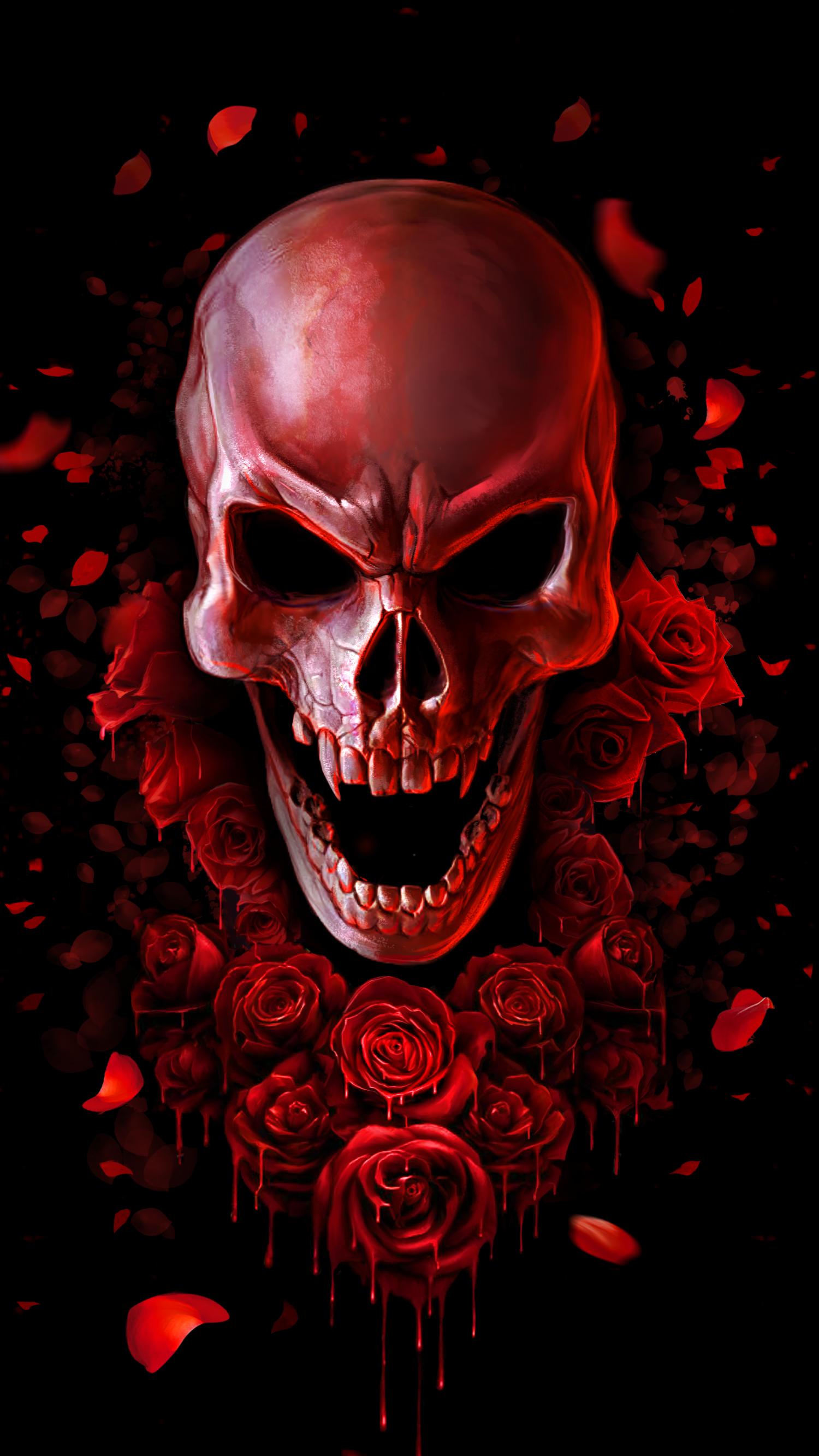 Red Blood Skull Live Wallpaper for Android