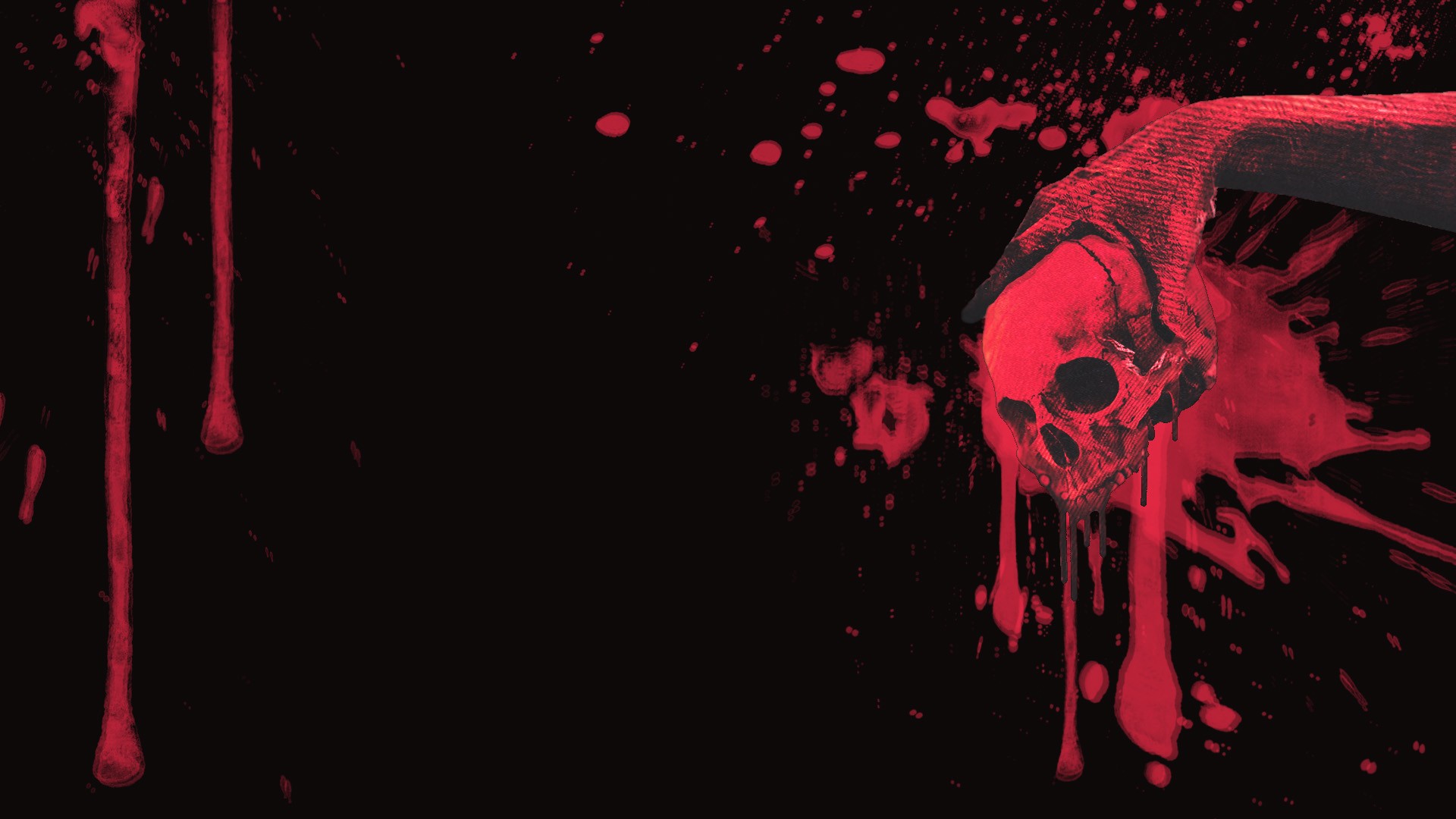 HD wallpaper: The Punisher, skull, blood, red, artwork, red background