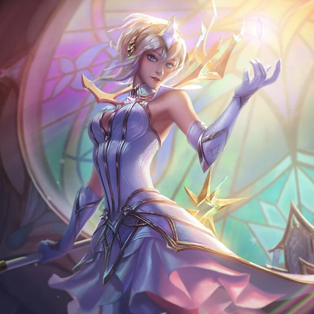 Elementalist Lux On A Stained Glass Background League Of Legends Live Wallpaper [DOWNLOAD FREE]