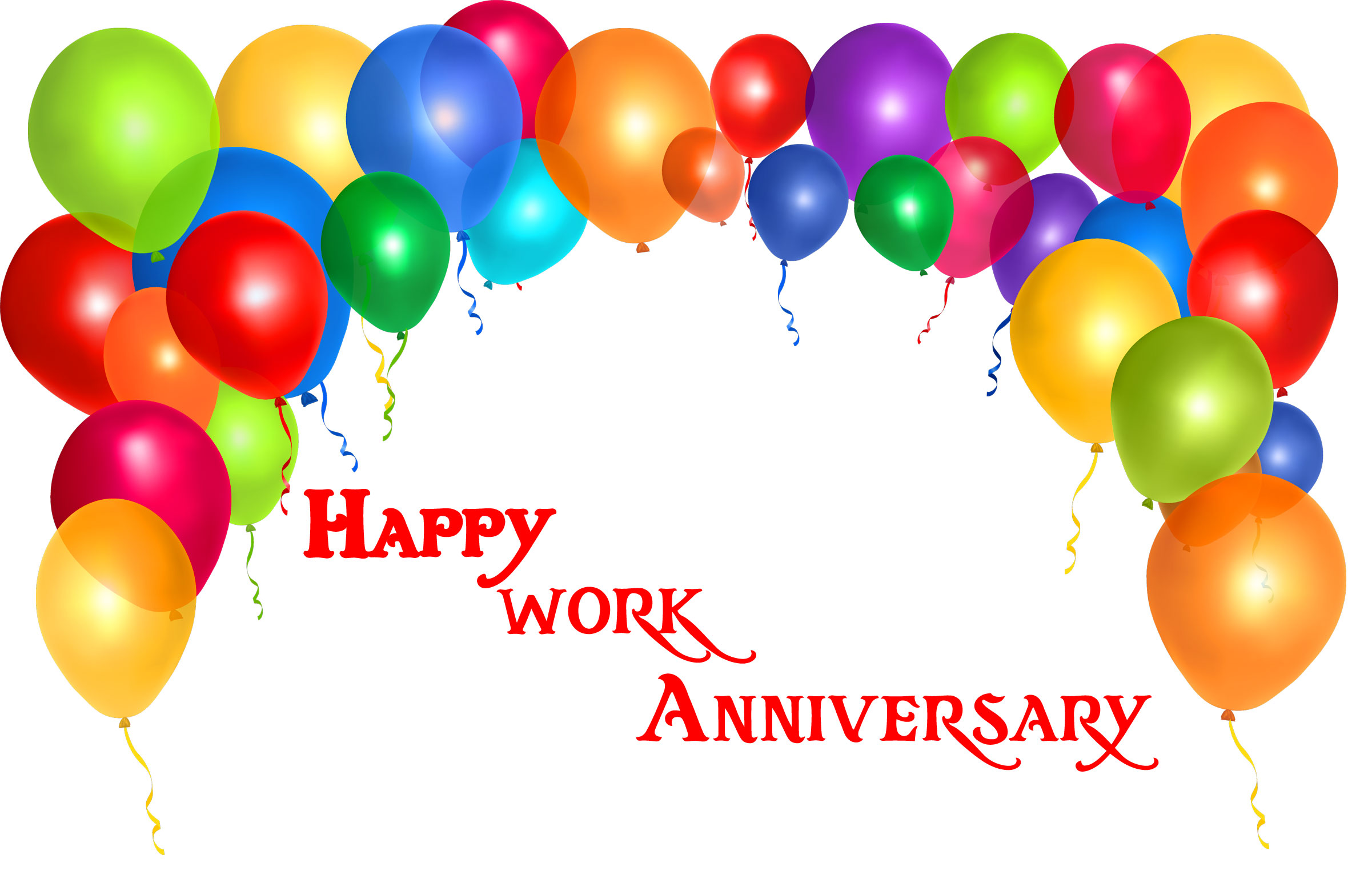Balloons with Happy Work Anniversary Image