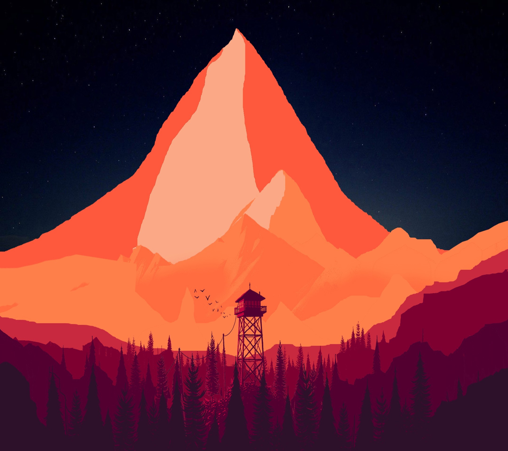 fire, Volcano, Tower, Minimalism, Landscape Wallpaper HD / Desktop and Mobile Background