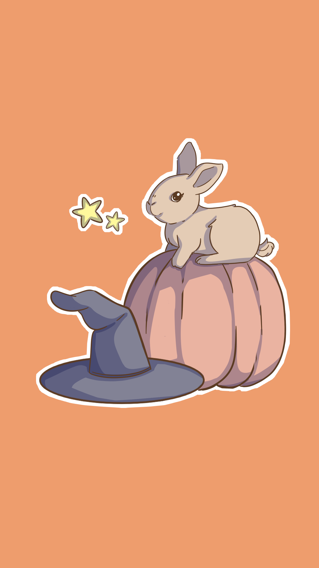 I made this Halloween wallpaper for your phone ♥ Hoppy Halloween