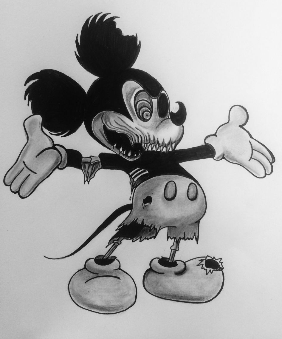 evil mickey mouse. Mickey mouse drawings, Mickey mouse art, Mickey drawing