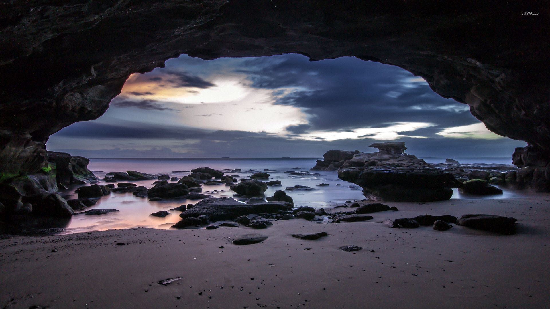 Amazing beach cave wallpaper wallpaper