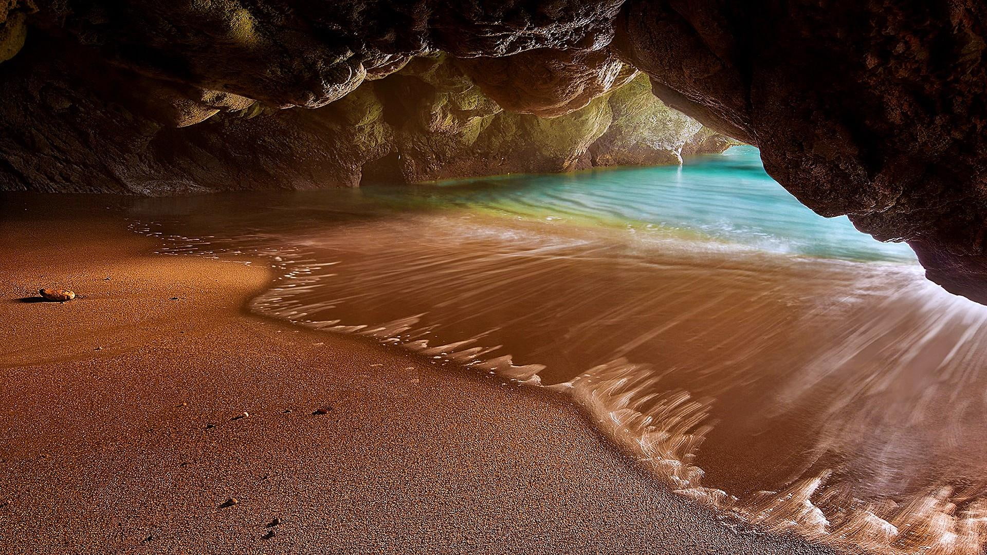 Desktop Cave Wallpaper Beach