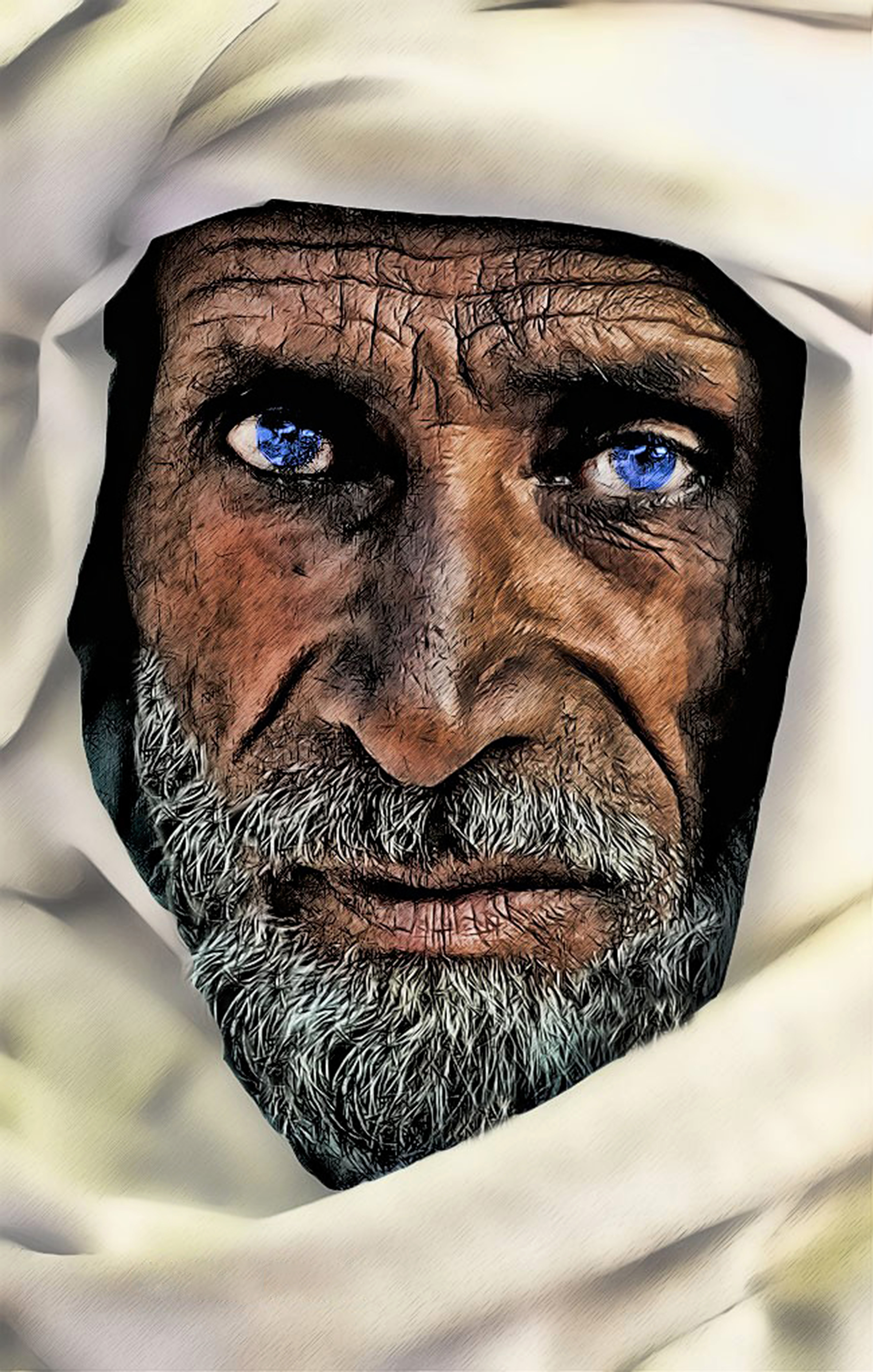 Free photo: Arabic old man, Morocco, Sitting