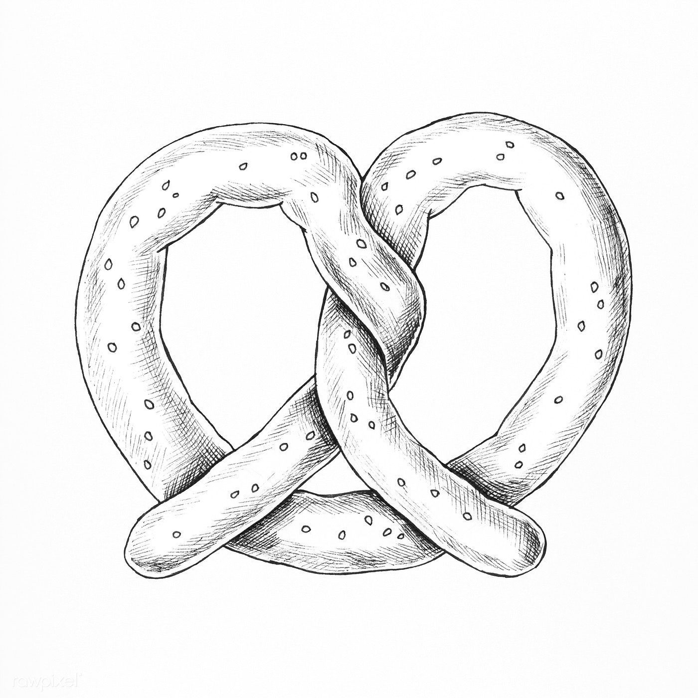 Download premium illustration of Hand drawn freshly bake pretzel. How to draw hands, Baked pretzels, Pretzel