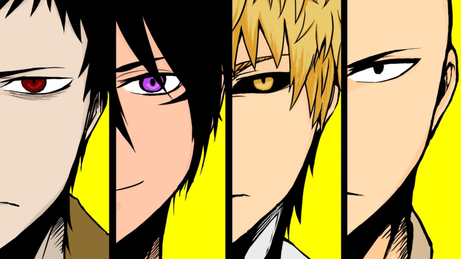 Wallpaper, illustration, anime, cartoon, Saitama, One Punch Man, Genos, Sonic One Punch Man, zombie man, Speed o Sound Sonic, font, mangaka 1600x900