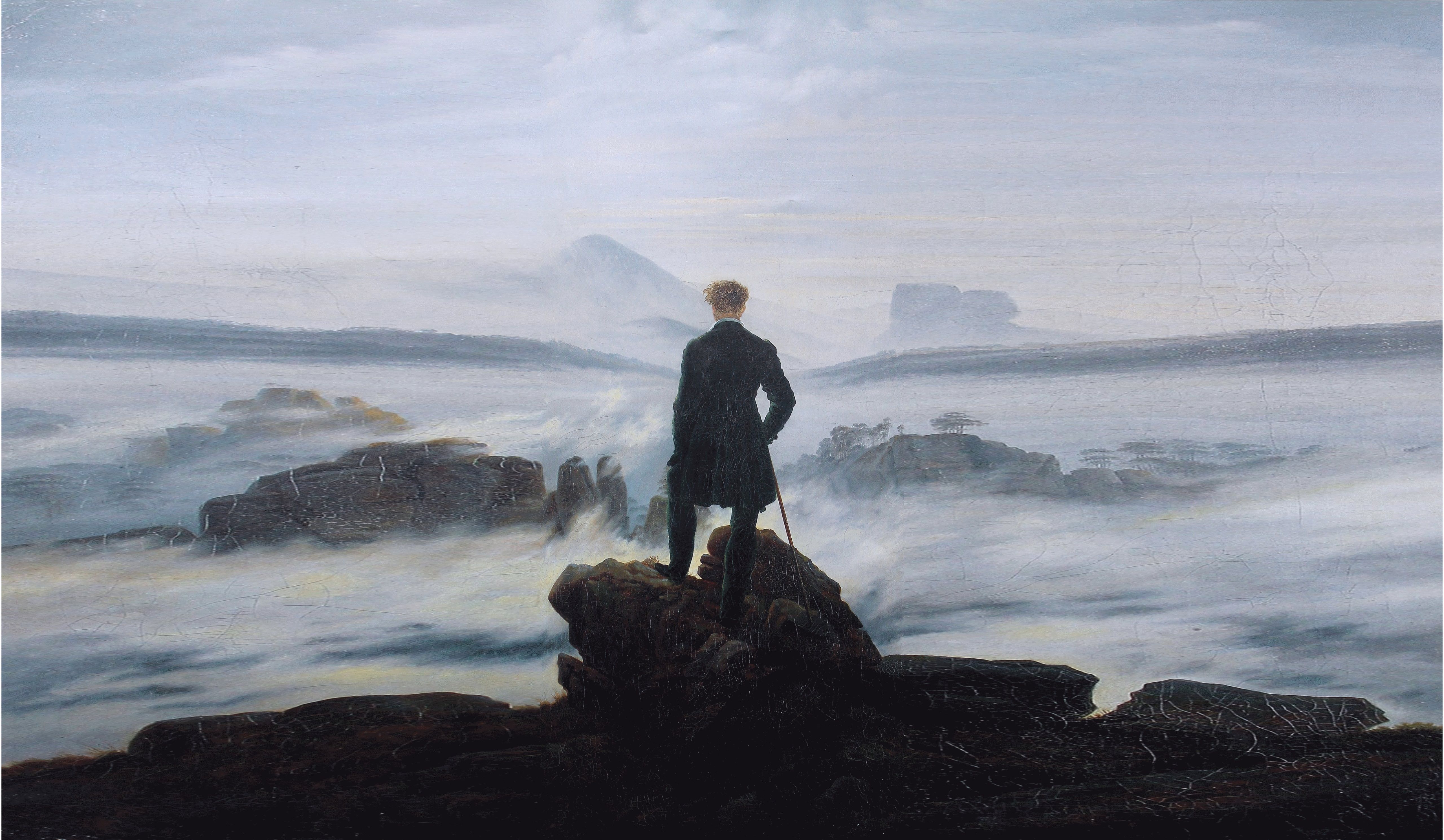 The Wanderer above the Sea of Fog by Caspar David Friedrich. Caspar david friedrich, Emotional painting, Art