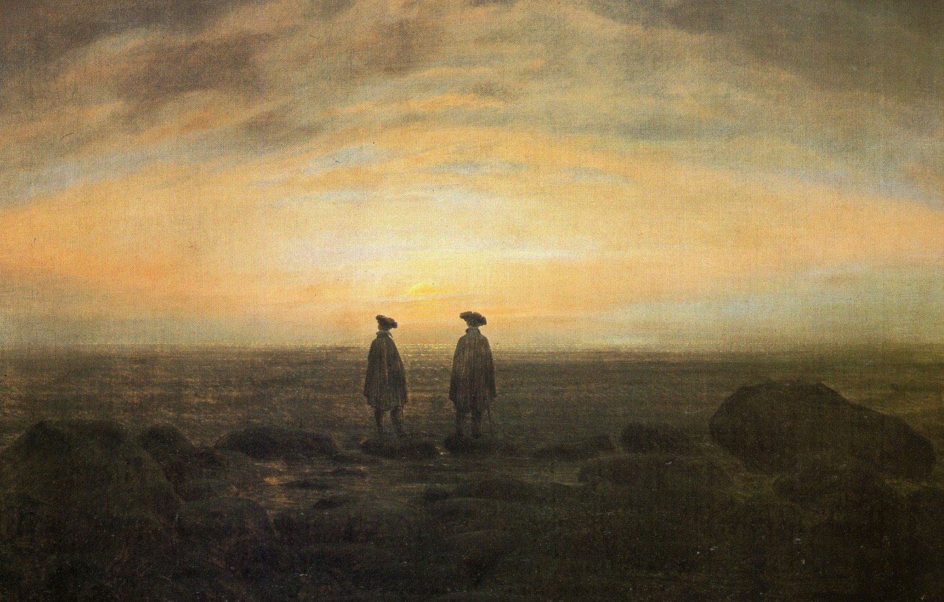 Wallpaper picture, genre, Caspar David Friedrich, Two Men on the seafront image for desktop, section живопись