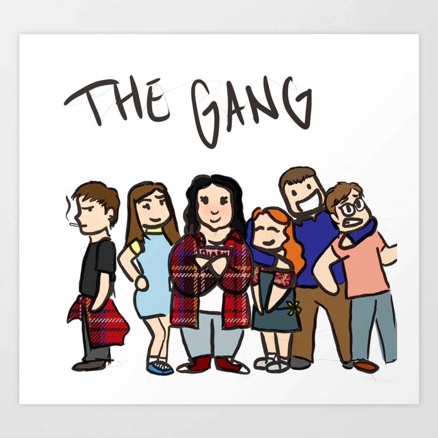 My Mad Fat Diary: The gang Art Print