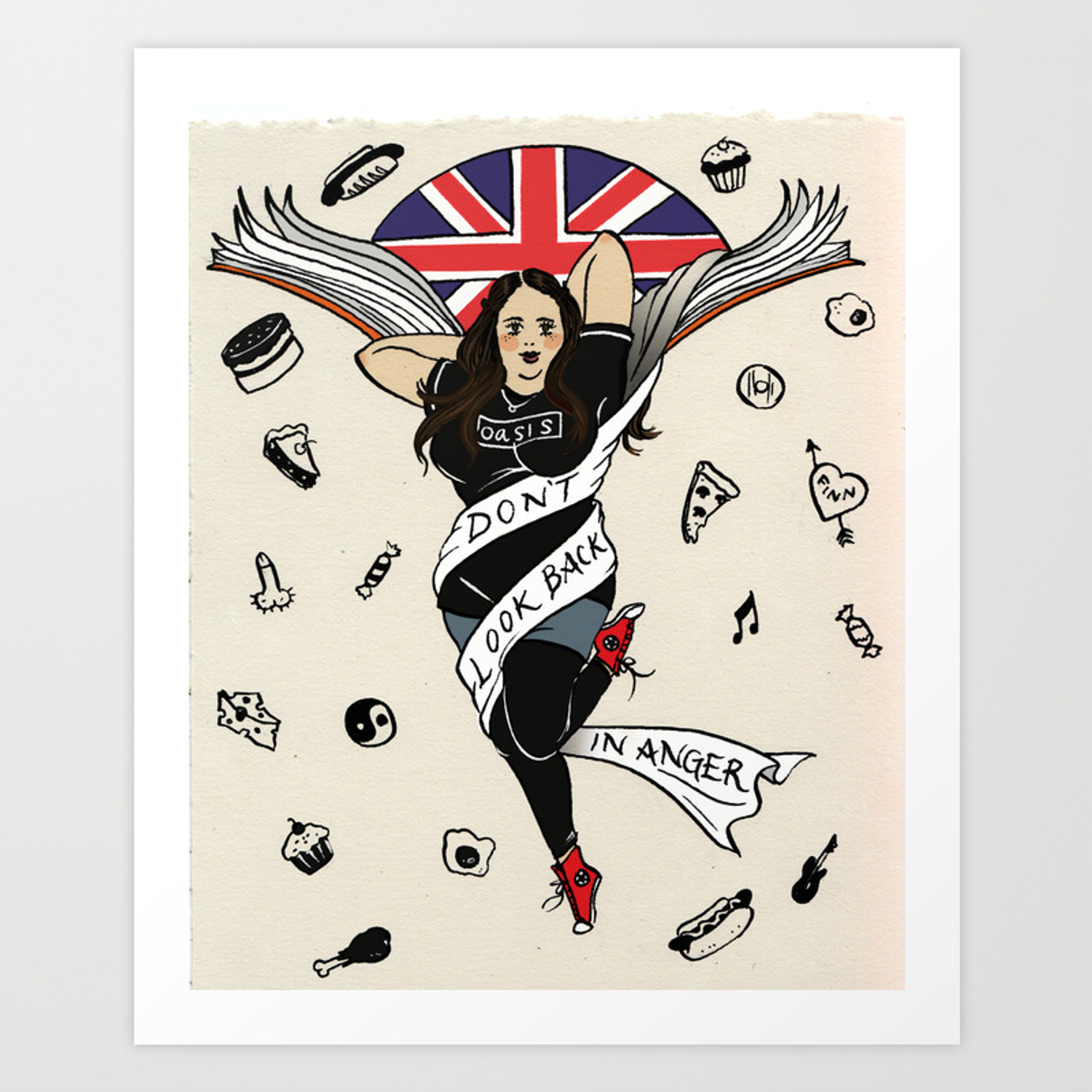 My Mad Fat Diary Oasis Rae Pin Up Art Print By Emma Munger