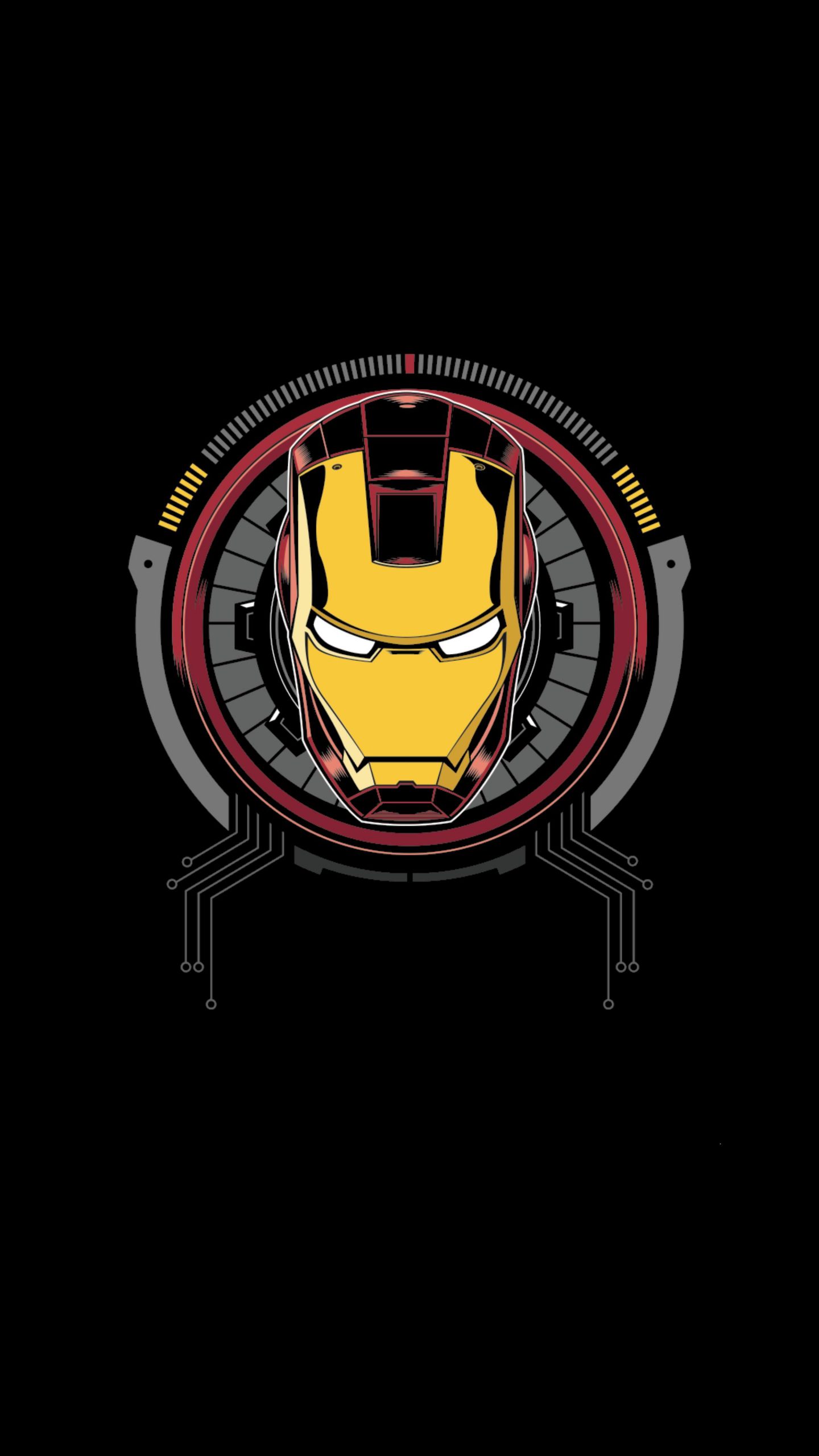 Iron Man Art Work OLED iPhone Screen Lock Wallpaper