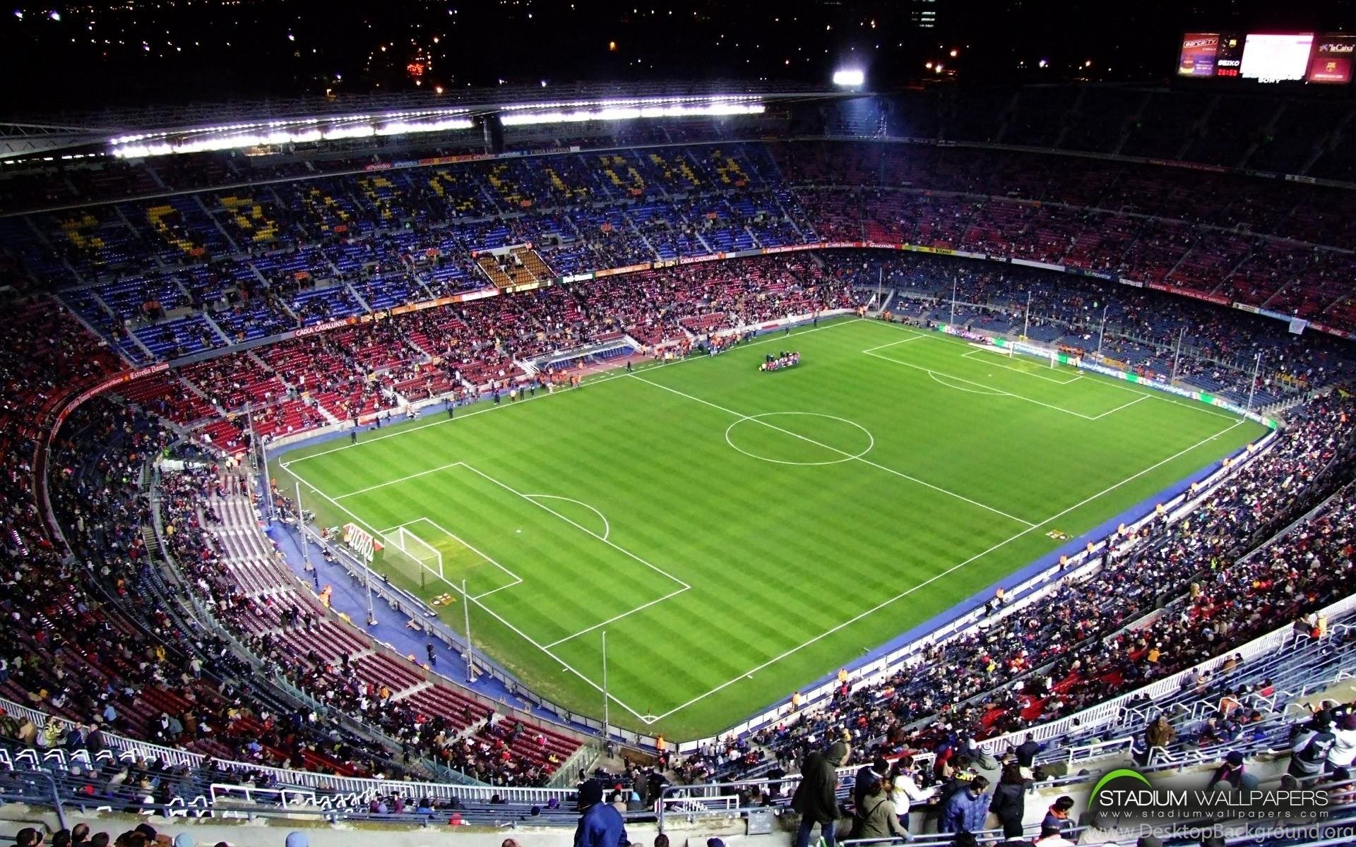 Fc Barcelona Football Field Soccer Stadium Wallpaper Desktop Background
