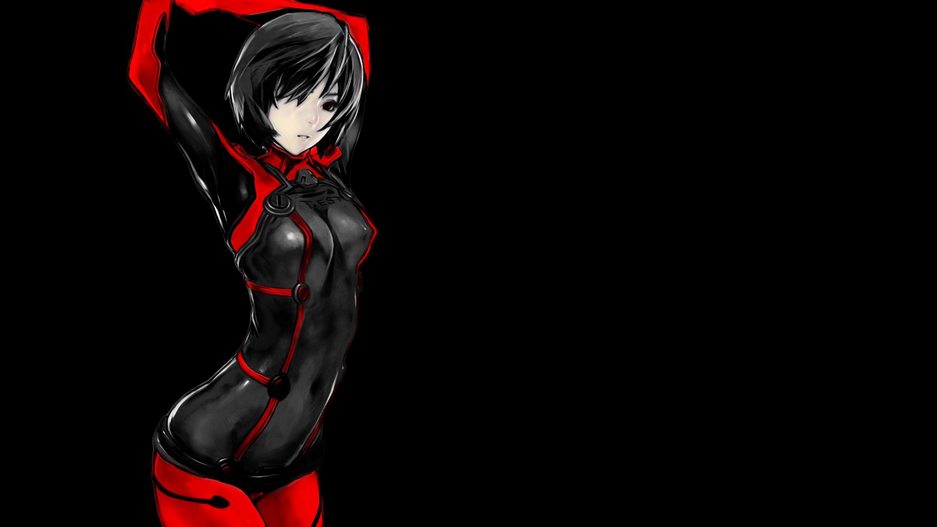 black red ayanami rei neon genesis evangelion bodysuit rei anime girls suite 1920x1080 wallpaper