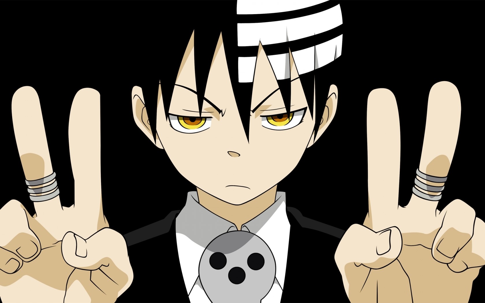 1680x1050 Anime, Boy, Soul eater death the kid, Gesture, Fingers wallpaper JPG