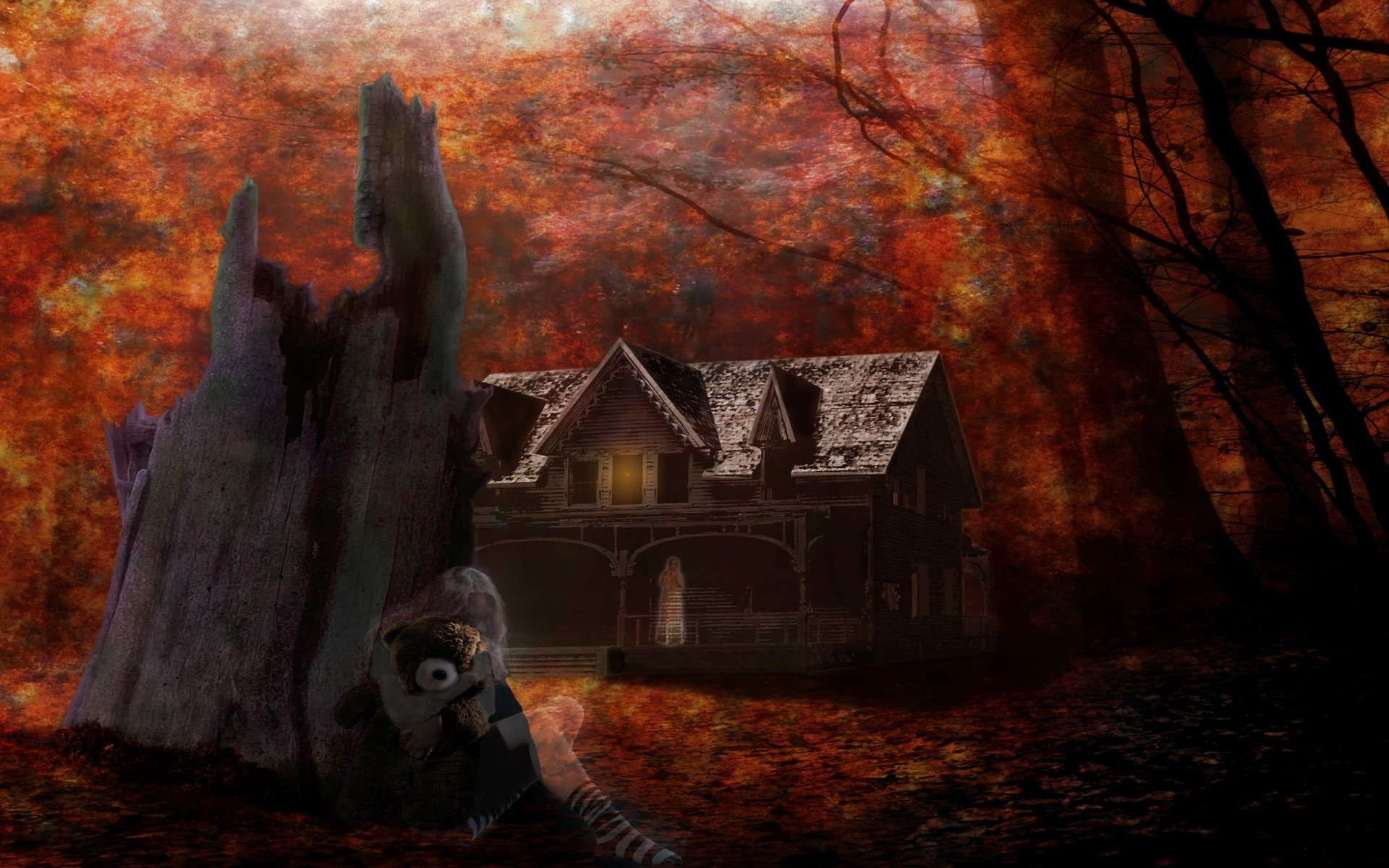 Dark art artwork fantasy artistic original horror evil creepy scary spooky halloween wallpaperx1200