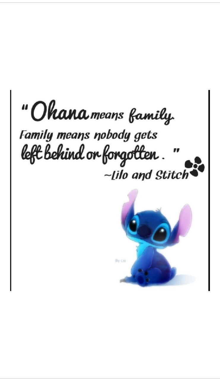 Disney Stitch Ohana Quote Wallpaper