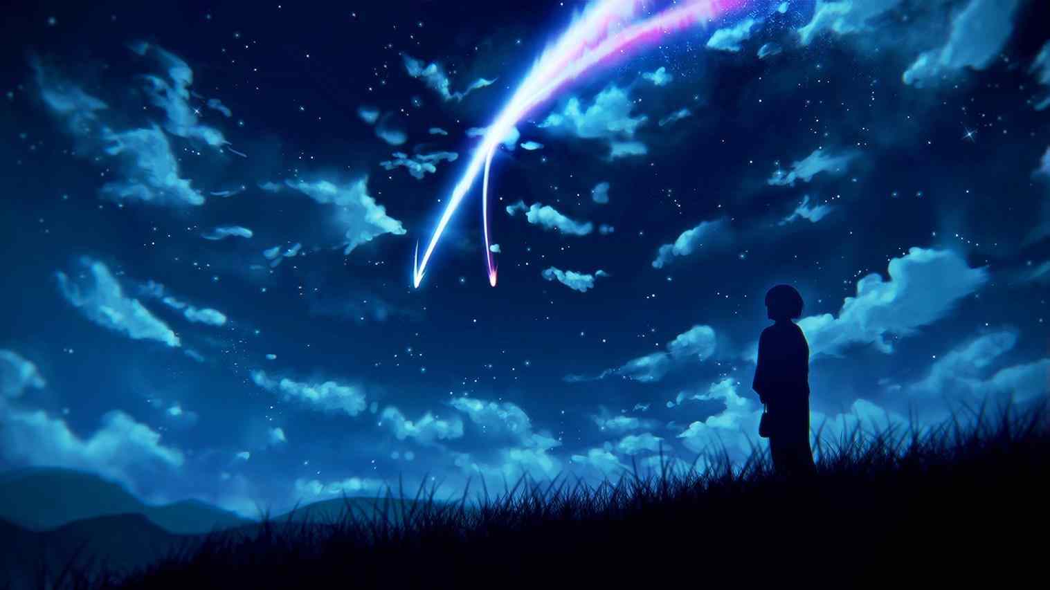 Dark blue anime wallpaper