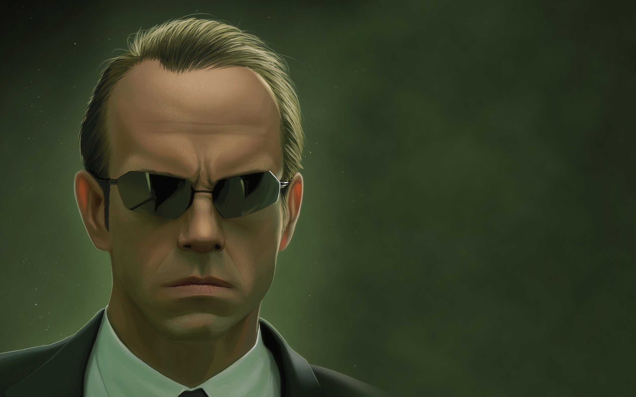 The Matrix, Agent Smith, Sunglasses, Hugo Weaving, Simple Background, Movies, Artwork, Suits, Tie, Villains, Reflection, Portrait Wallpaper HD / Desktop and Mobile Background