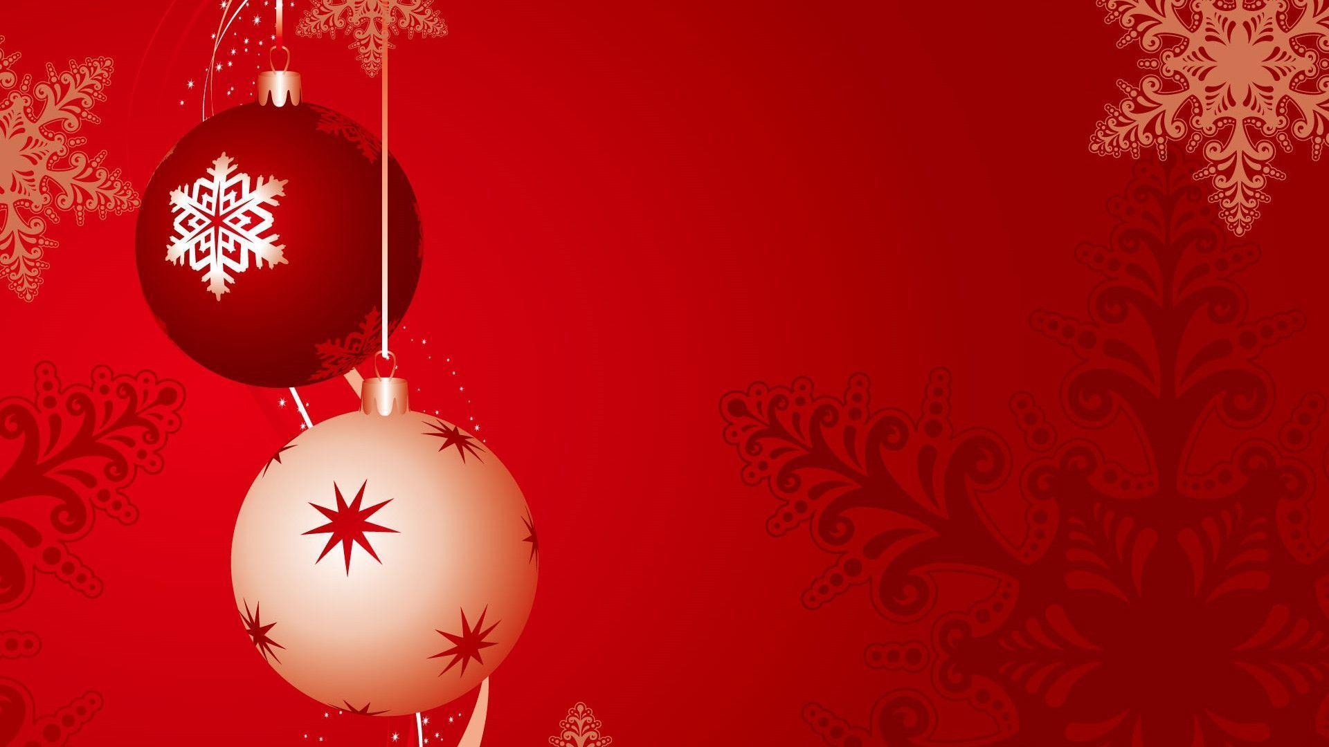 Christmas Balls On Red Background HD wallpaper « Wallpaper HD