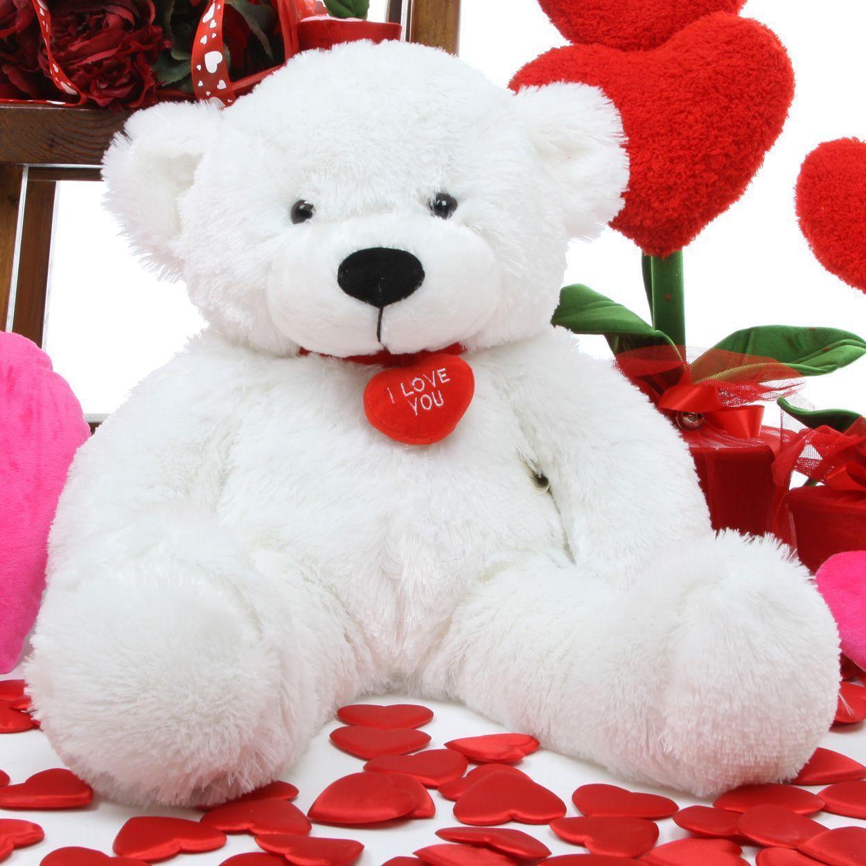 Wallpaper Of Cute Teddy Bear With Flowers