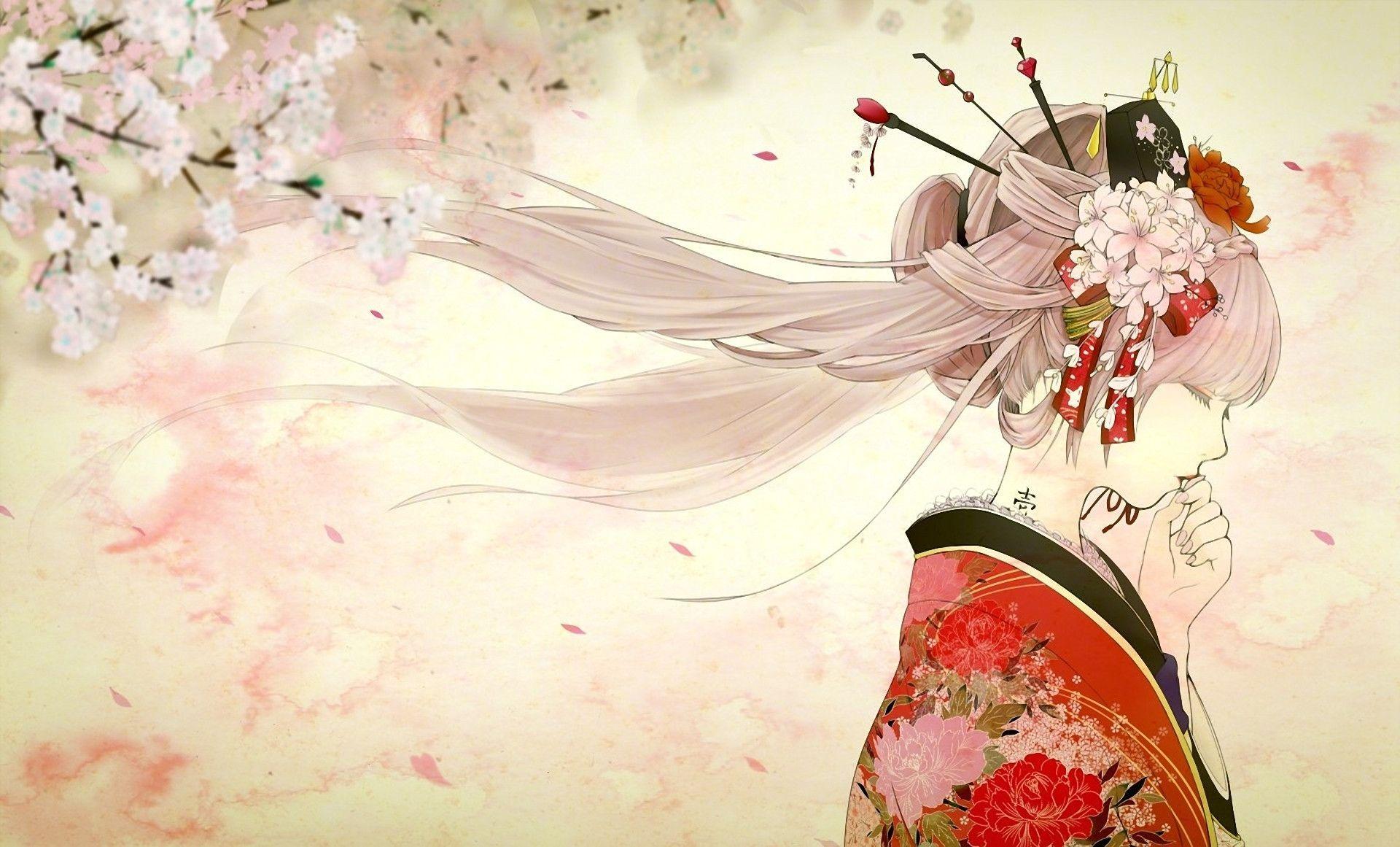 Download wallpaper Art, girl, kimono, tattoo free desktop