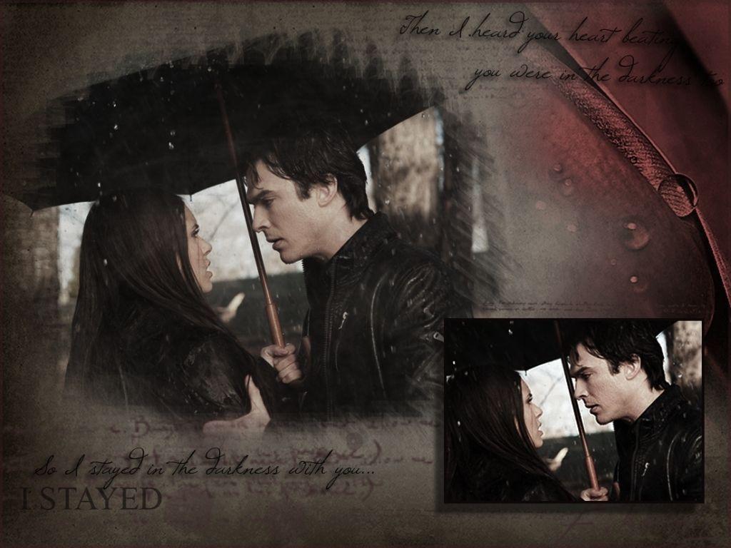 Damon & Elena Vampire Diaries Wallpaper