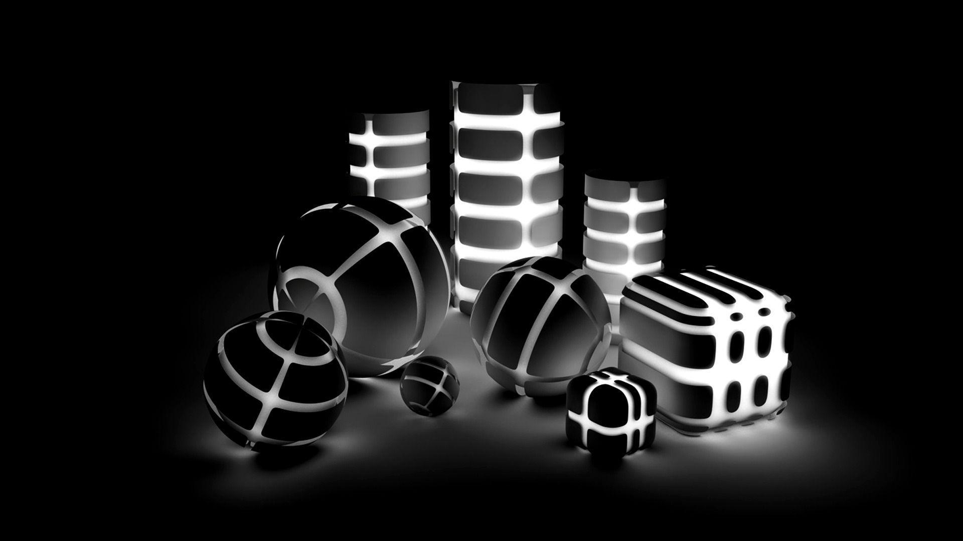 Black White 3D Object Animation HD Wallpapers # Wallpapers