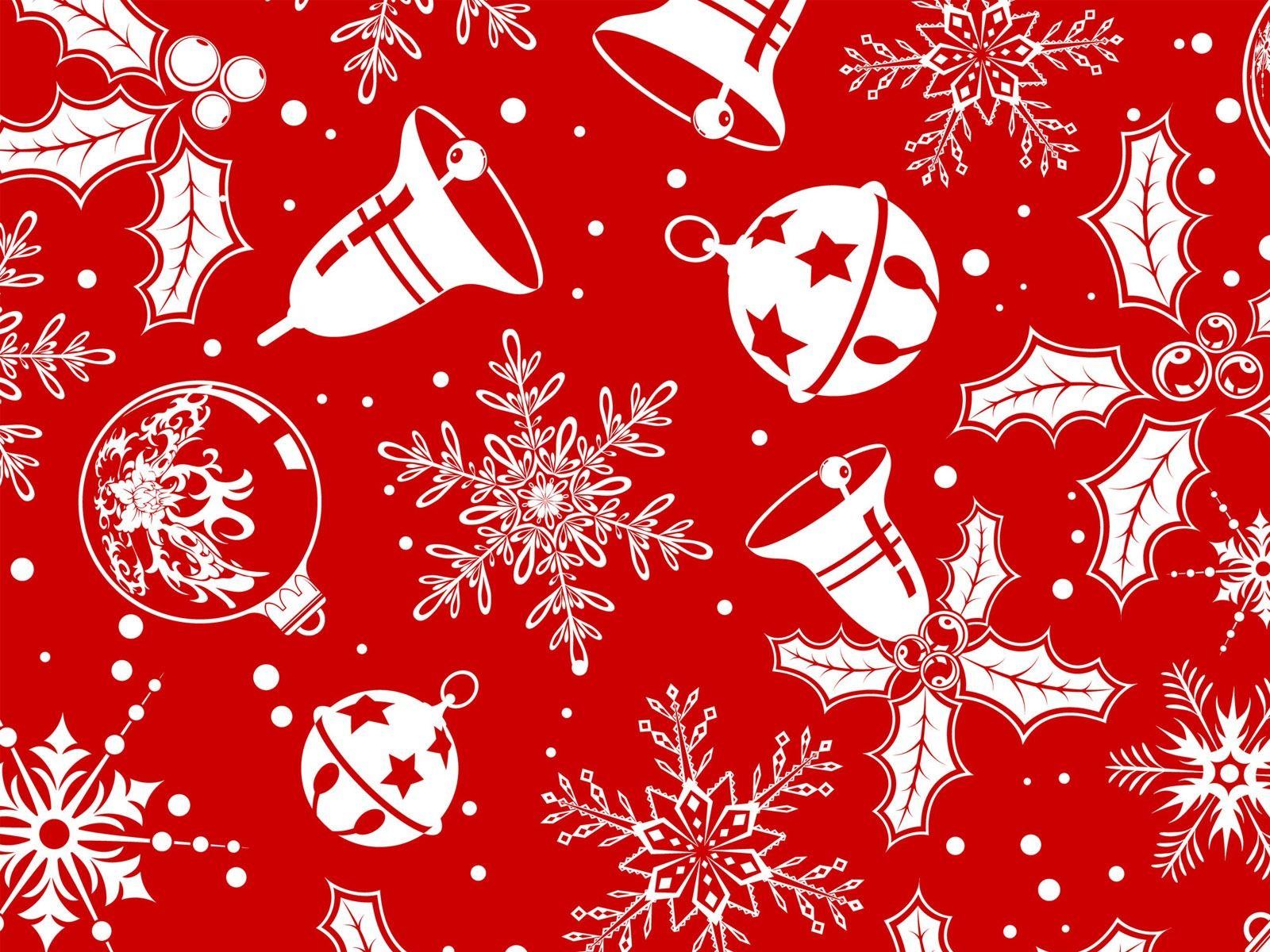 Red Winter Holiday Pattern desktop wallpaper