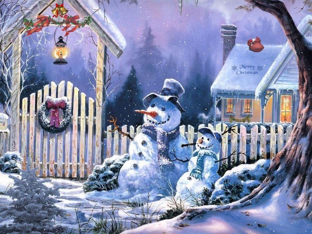 Christmas Snowman Wallpaper Wallpaper Inn