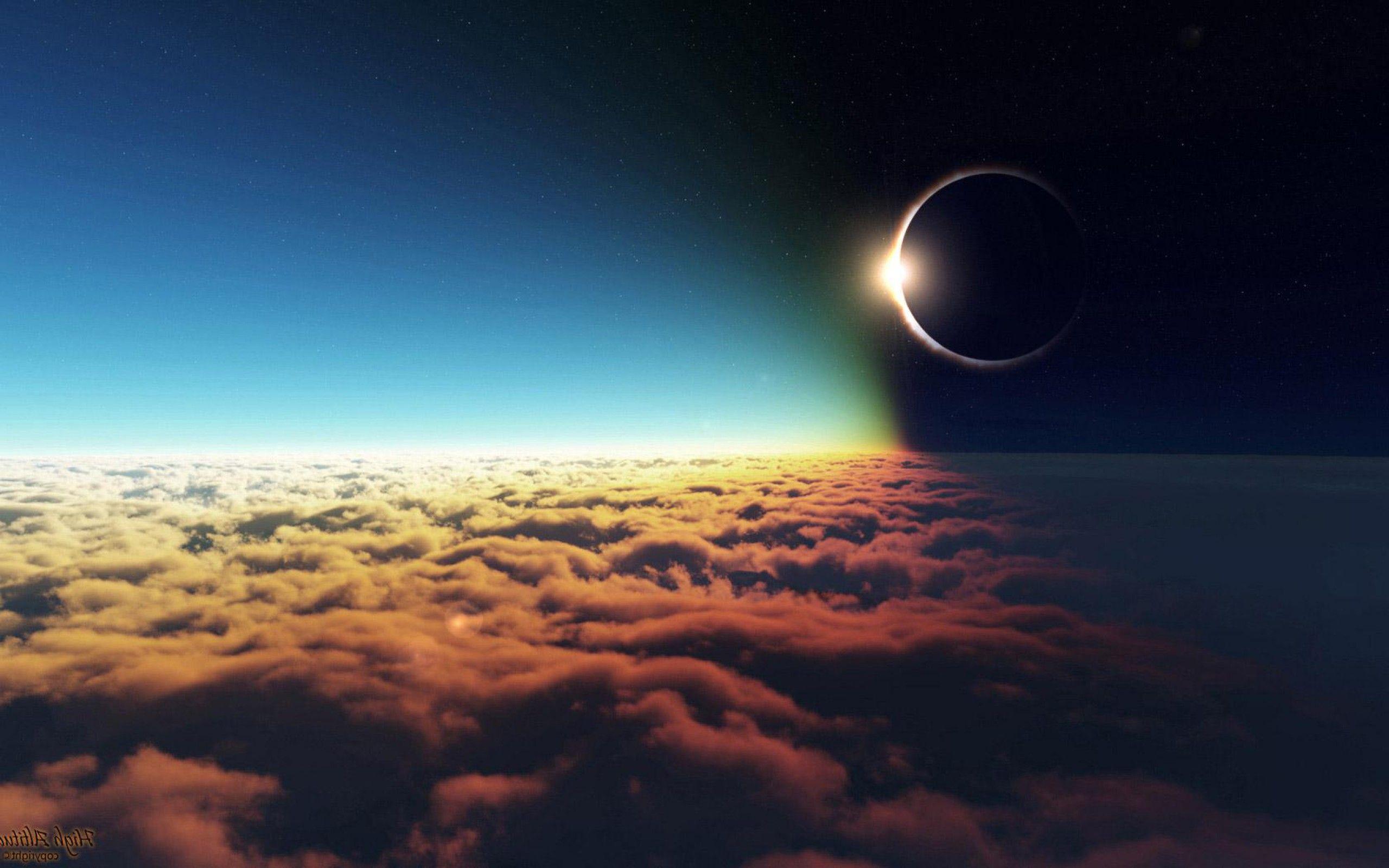 3D Scene Solar Eclipse Wallpaper