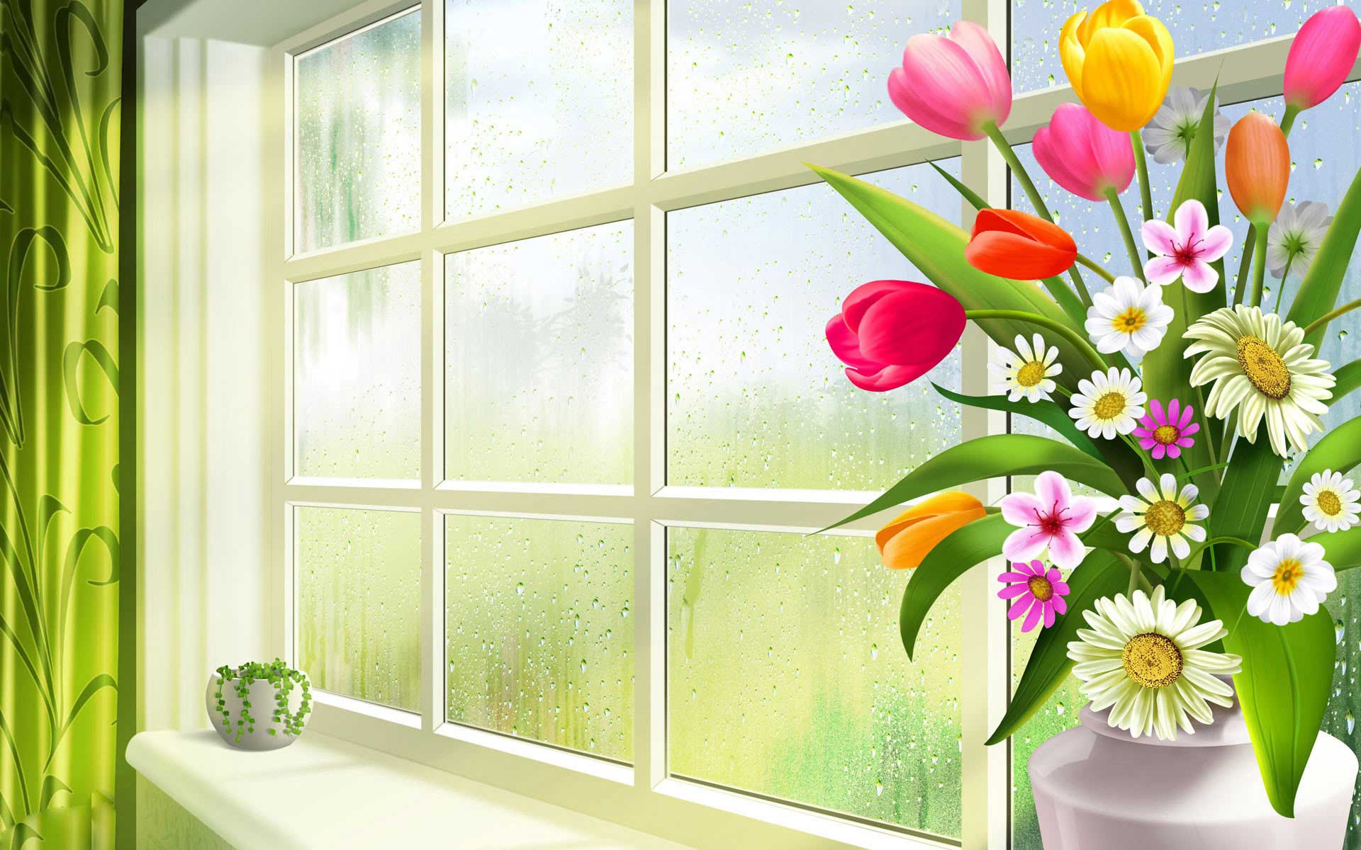Ornamental Flowers Spring desktop background