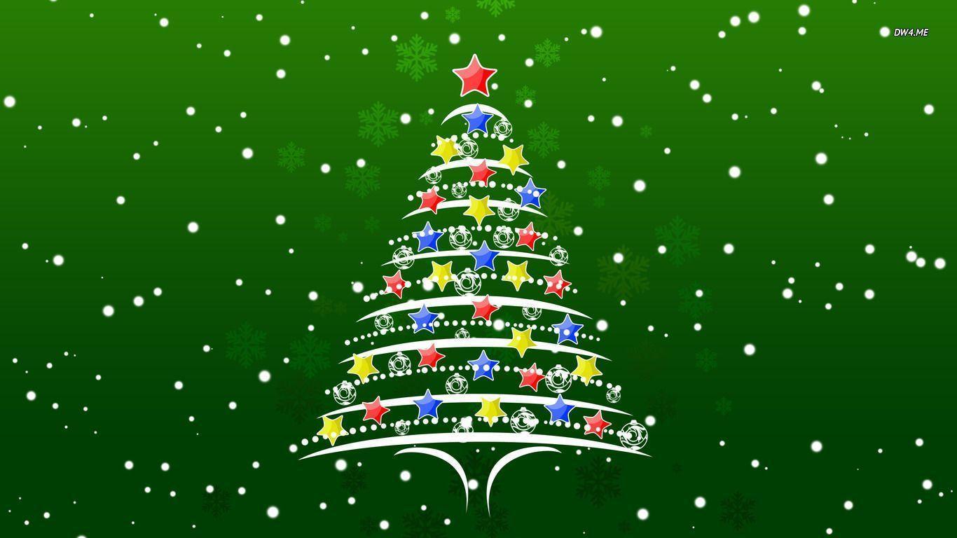 Wallpaper For > Green Christmas Tree Background