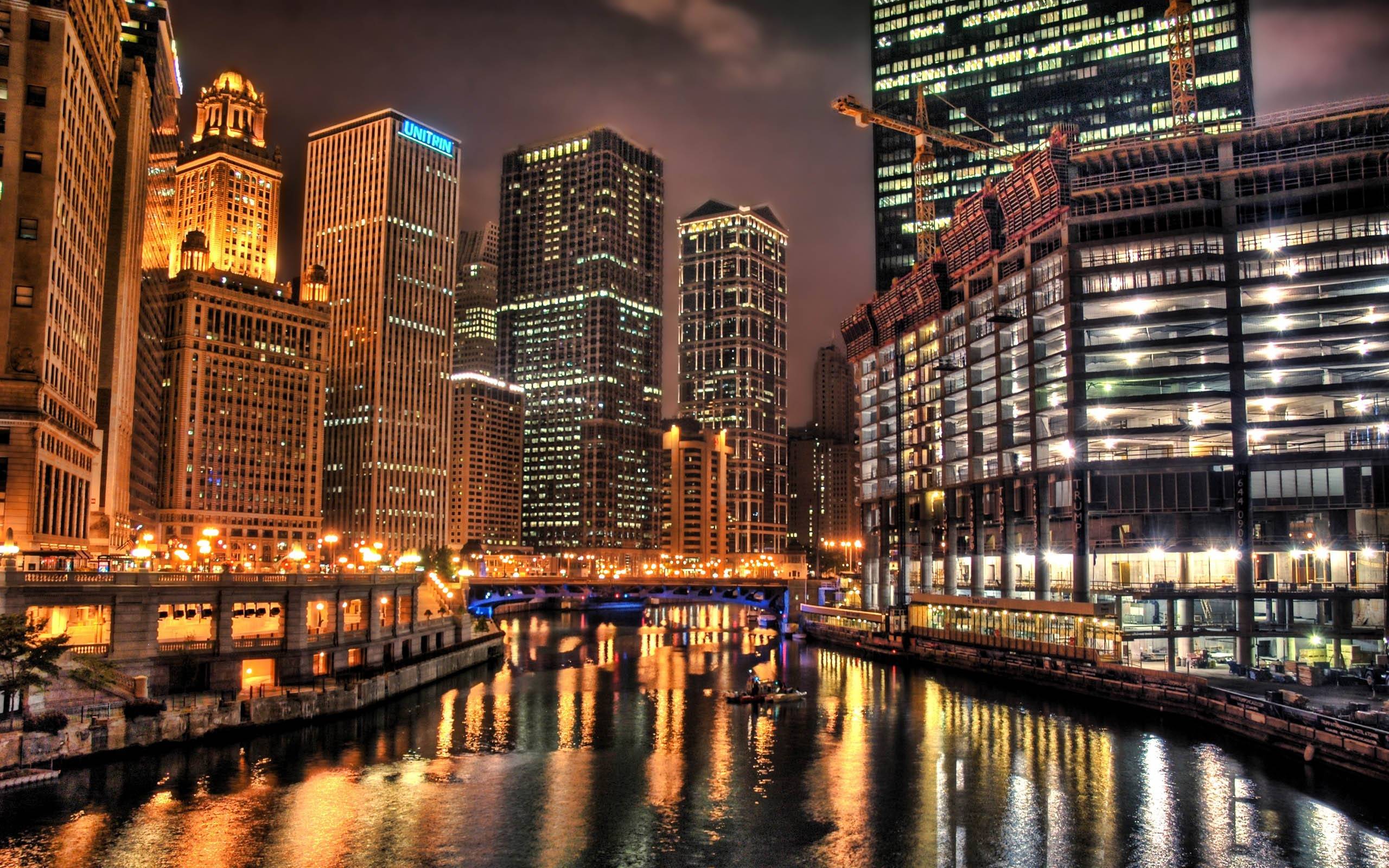 Chicago City Lights at Night