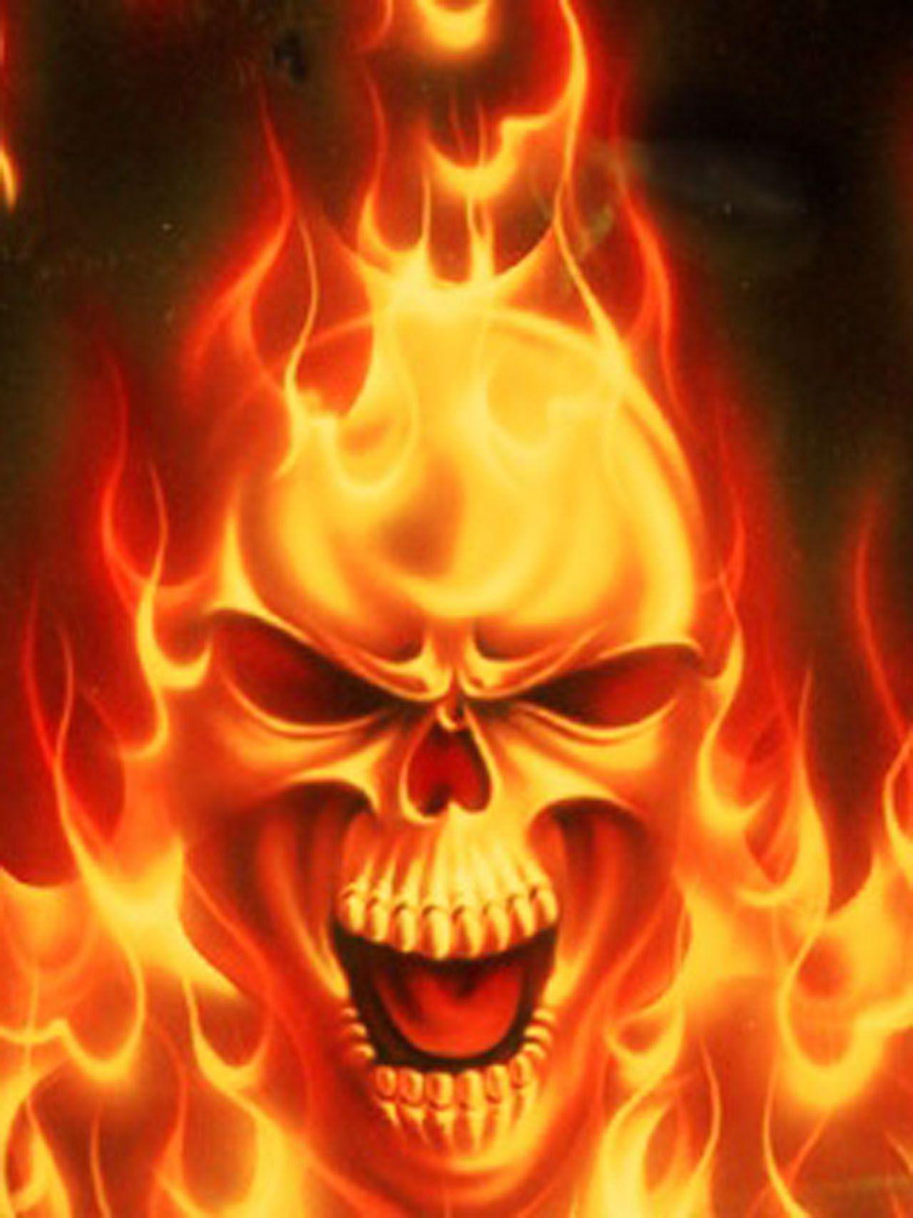 B001 Fire Skull [B001], LED T Shirt.com