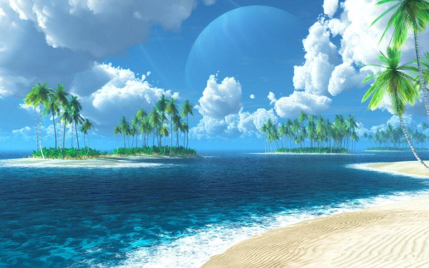 tropical island desktop background