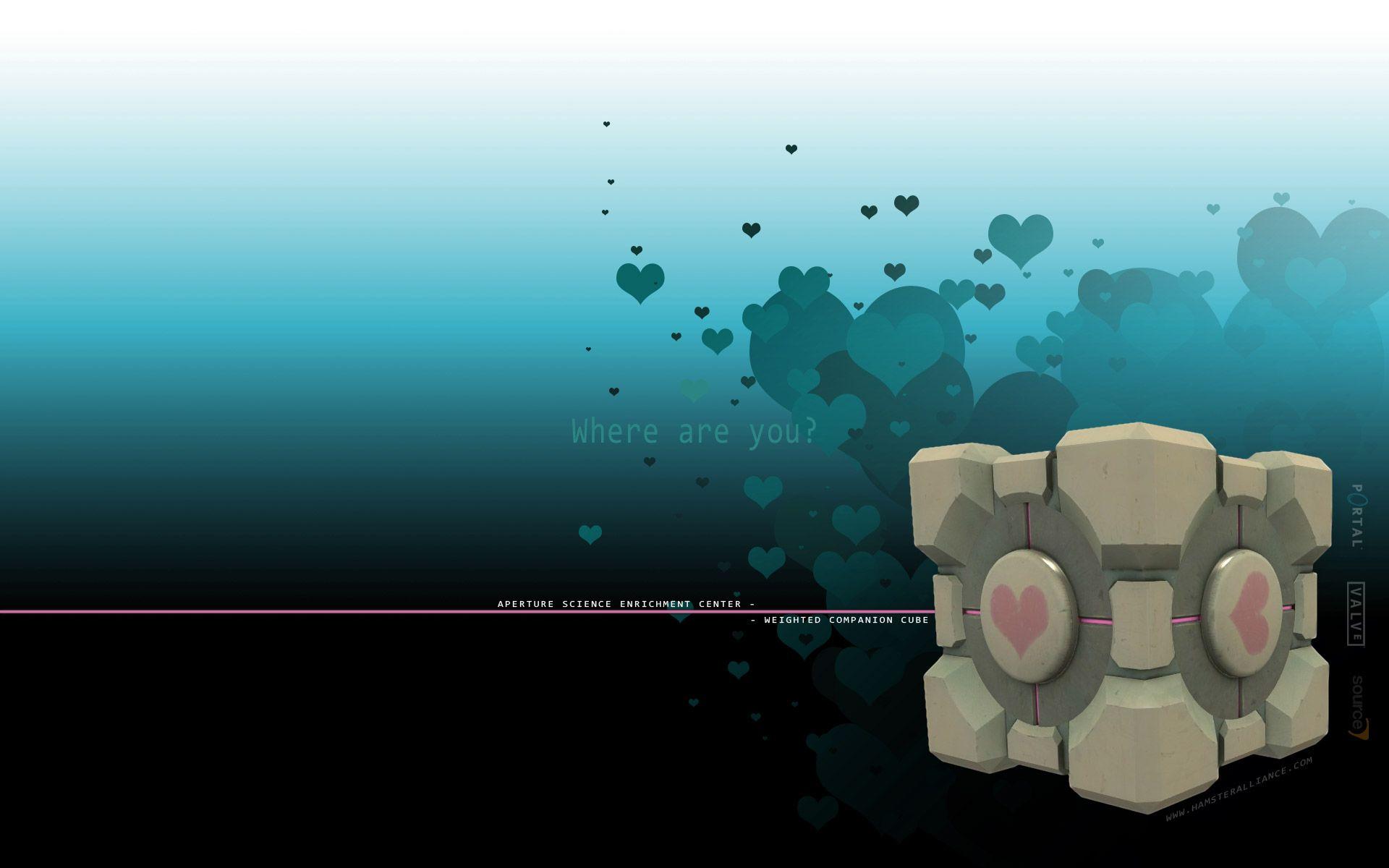 portal companion cube wallpaper