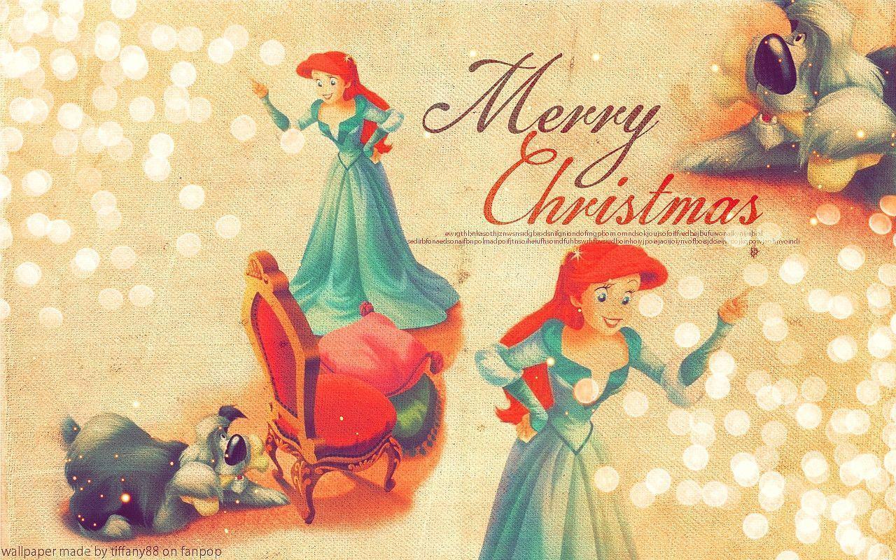 Ariel S Christmas Disney Princess Christmas Wallpaper
