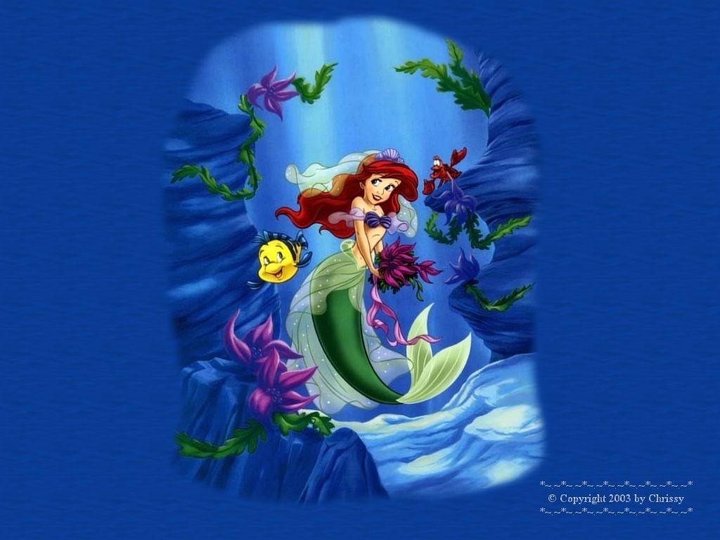 Disney Princess Ariel Wallpaper. Drawing and Coloring for Kids