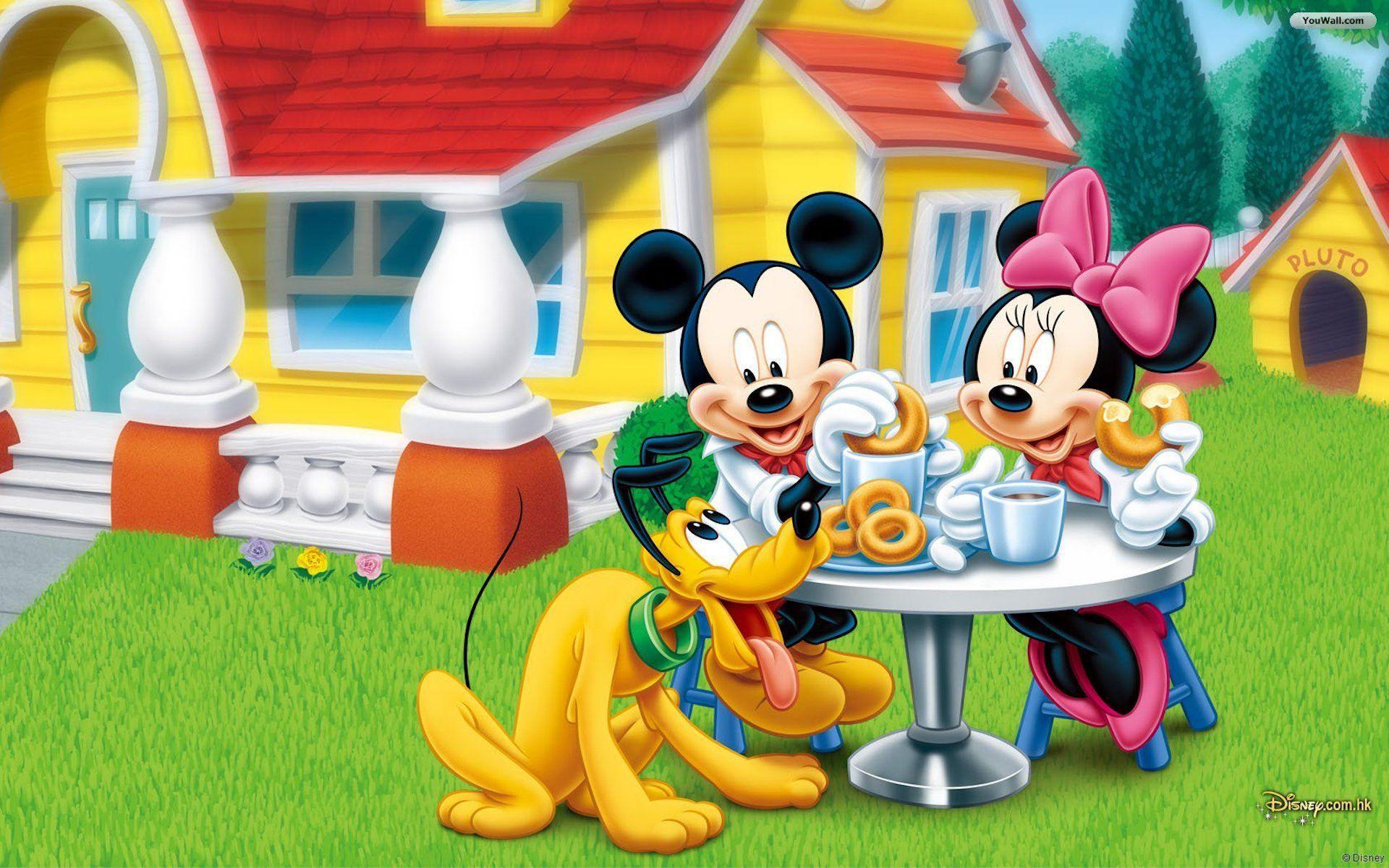 Disney Mickey Minnie Pluto and Pluto HD Wallpaper