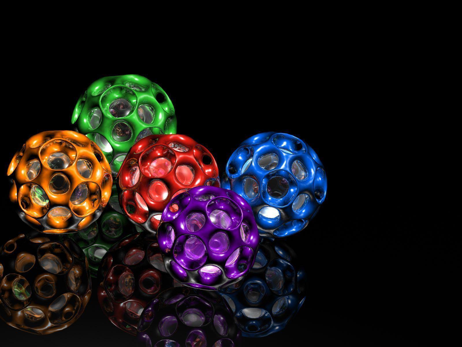Creative Colourful Balls 3D Cool Free HD Wallpaper. HD