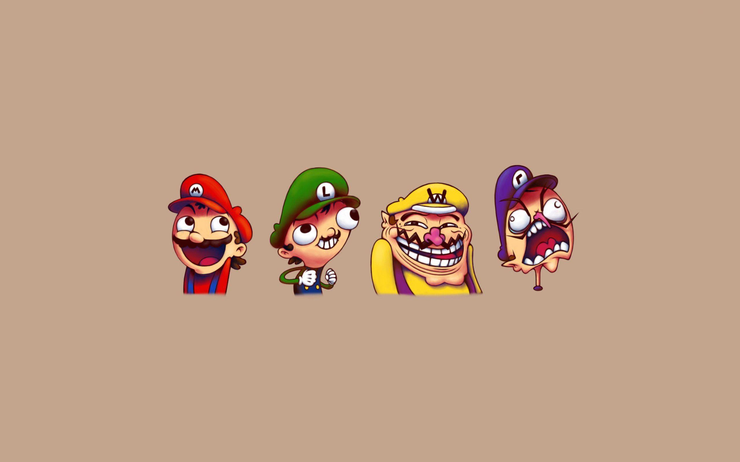 Super Mario troll face wallpaperx1600