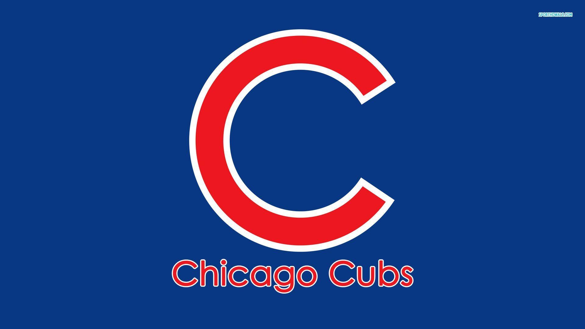 Download Chicago Cubs On Blue Background Wallpaper