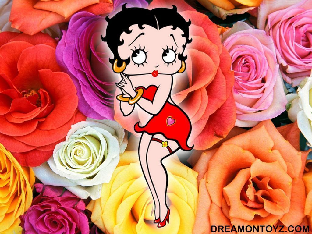 Betty Boop Picture Archive: Betty Boop roses background