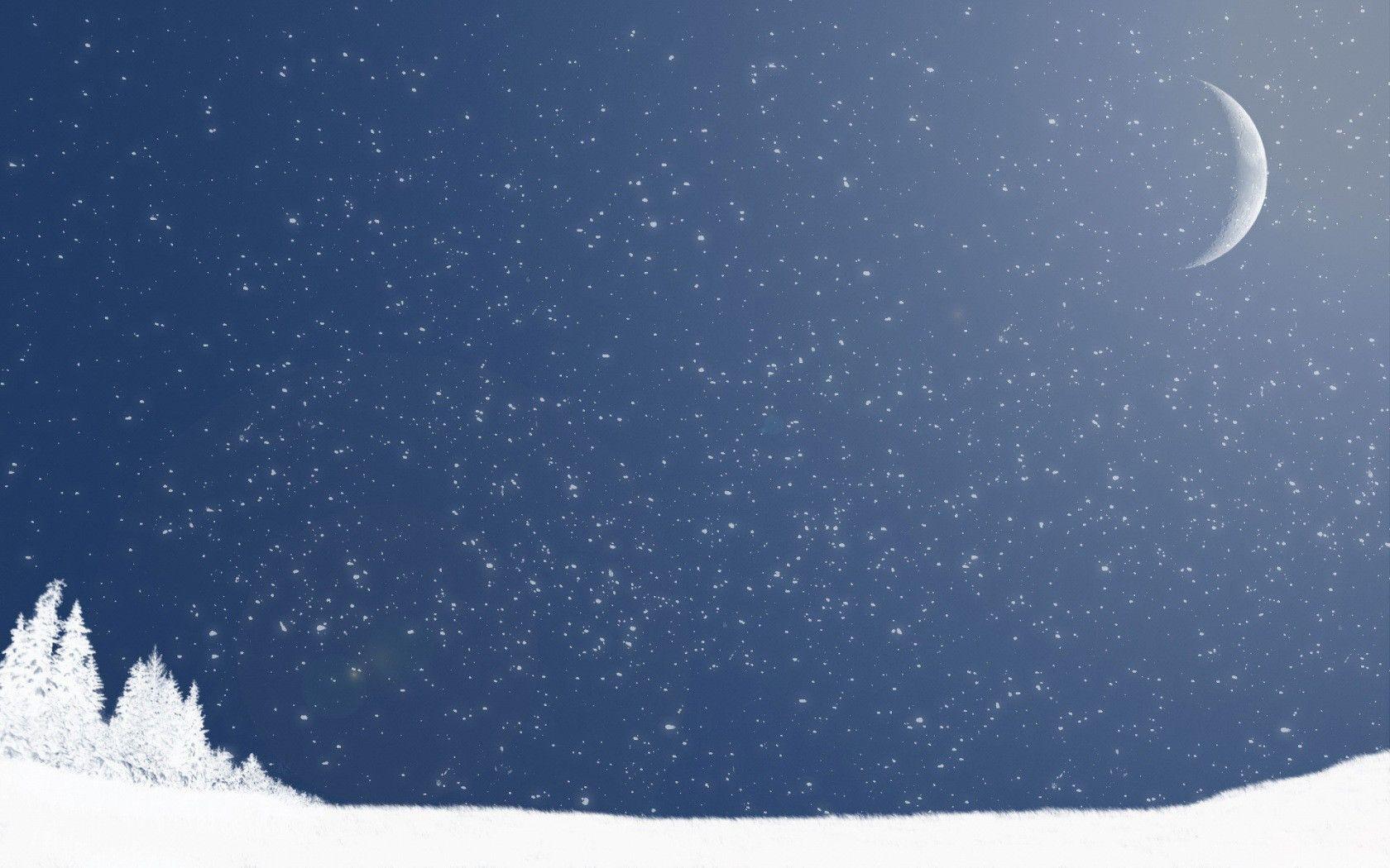Desktop Wallpaper · Gallery · Windows 7 · Winter Crescent Moon
